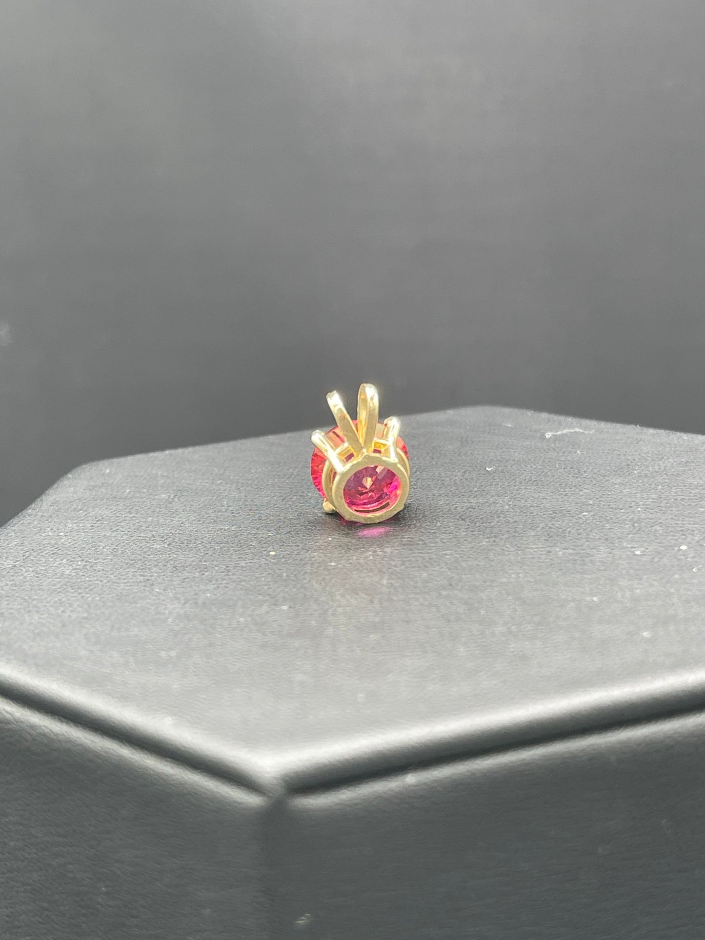 4.57 Carat Red Mystic Topaz 14k Yellow Gold Pendant