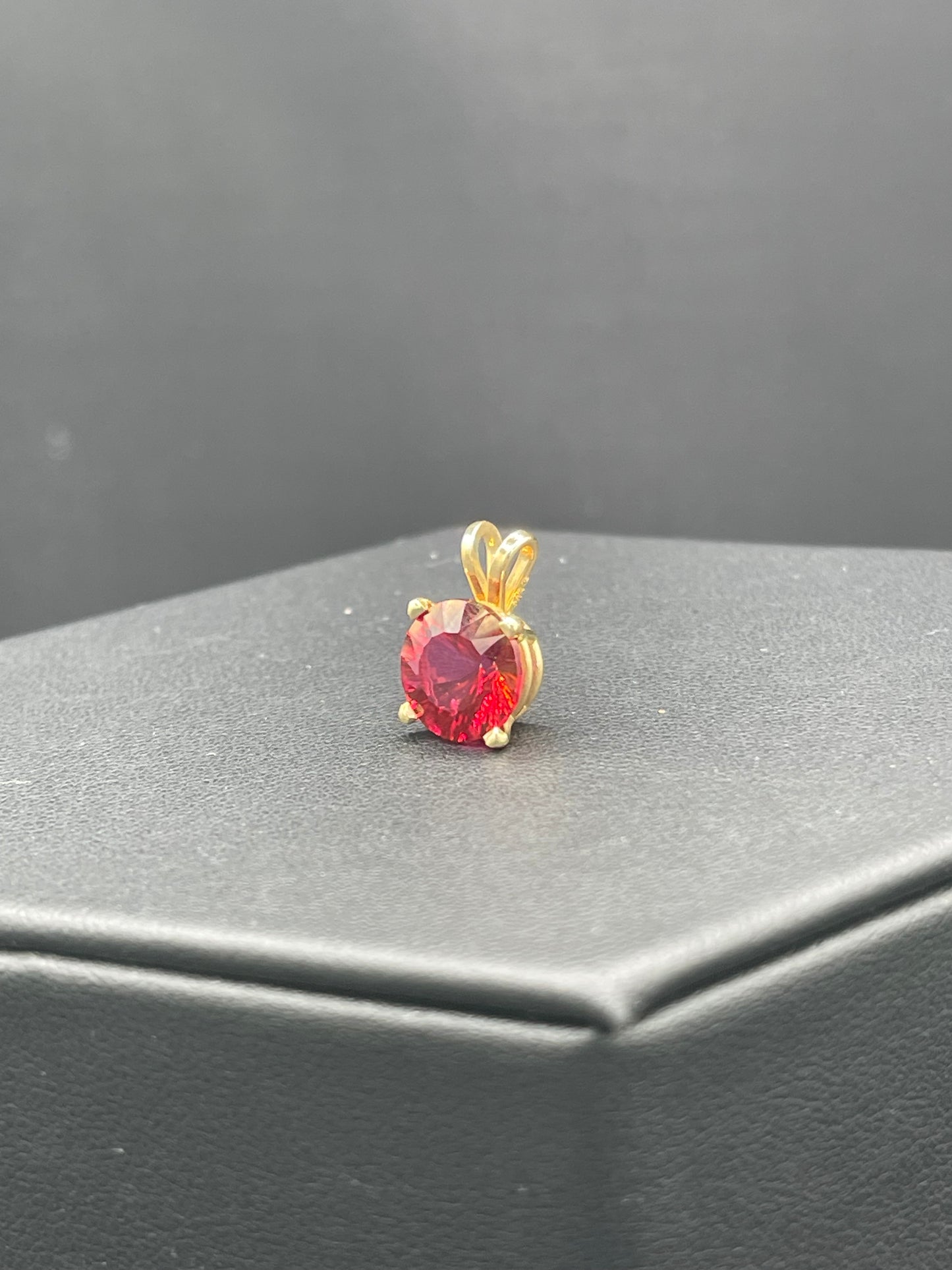 4.57 Carat Red Mystic Topaz 14k Yellow Gold Pendant