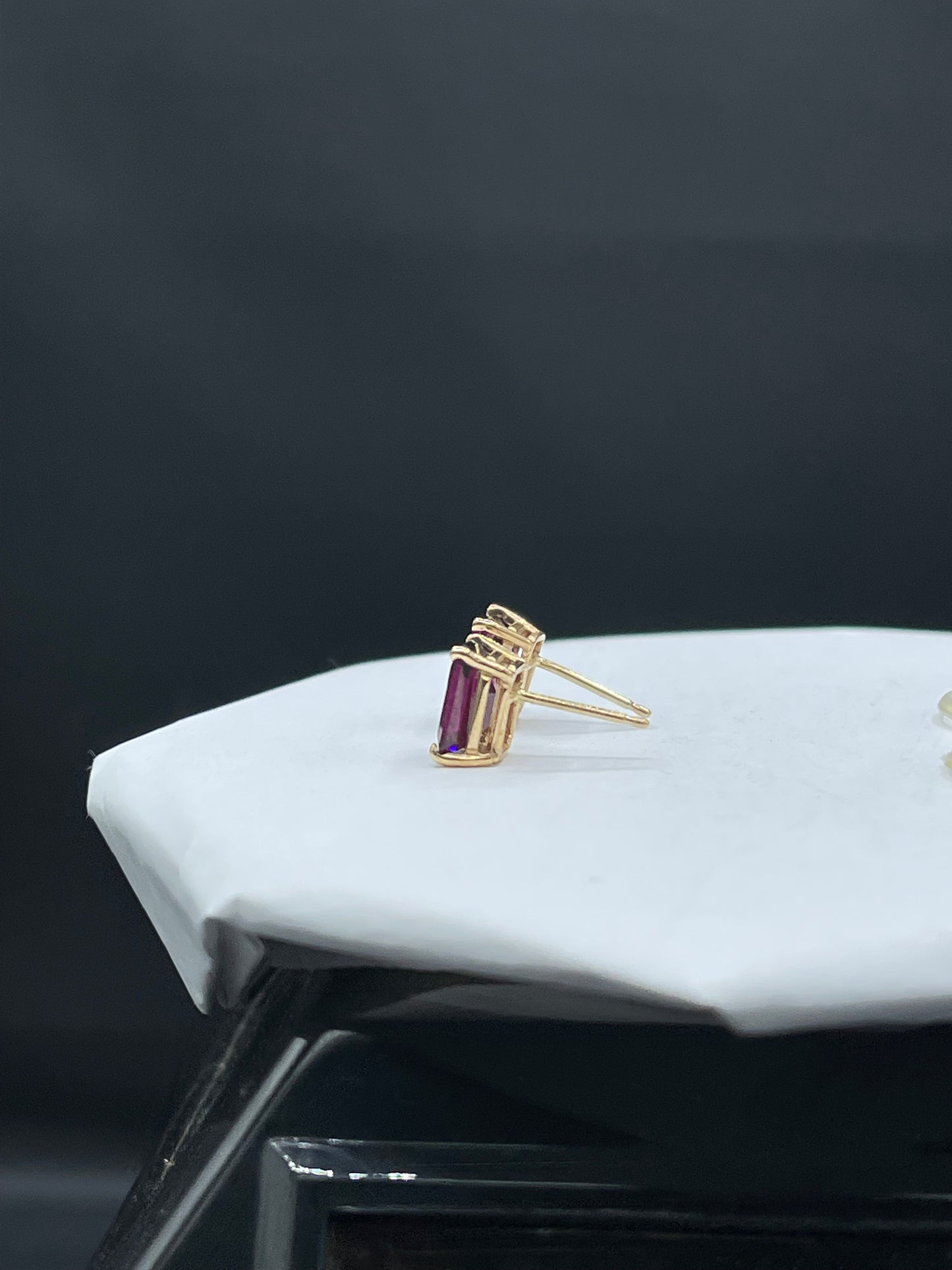 3.60 Carat Natural Umbalite Grape Garnet 14k Yellow Gold Stud Earrings
