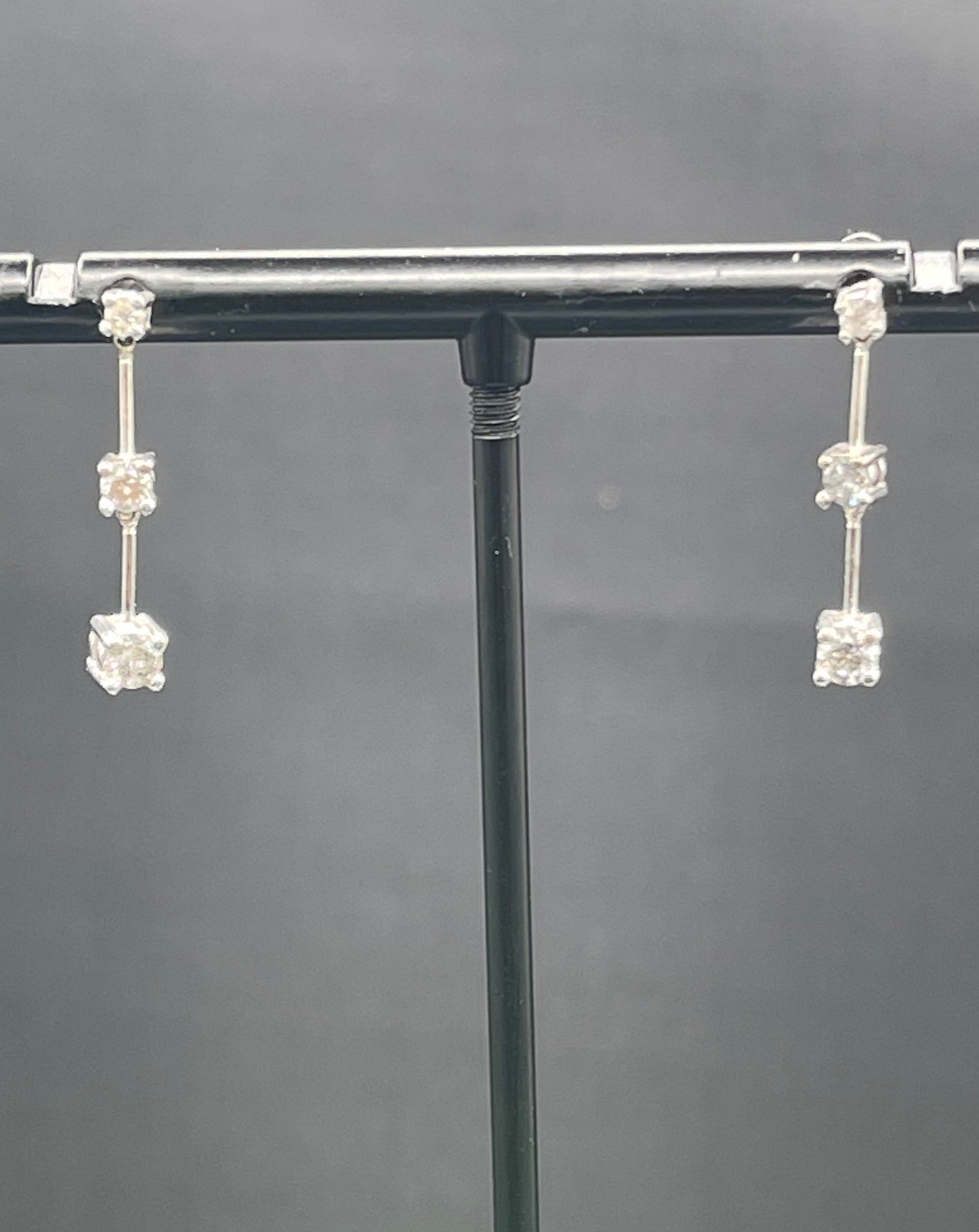 0.50 Carat Natural Diamond 14k White Gold Dangle Earrings