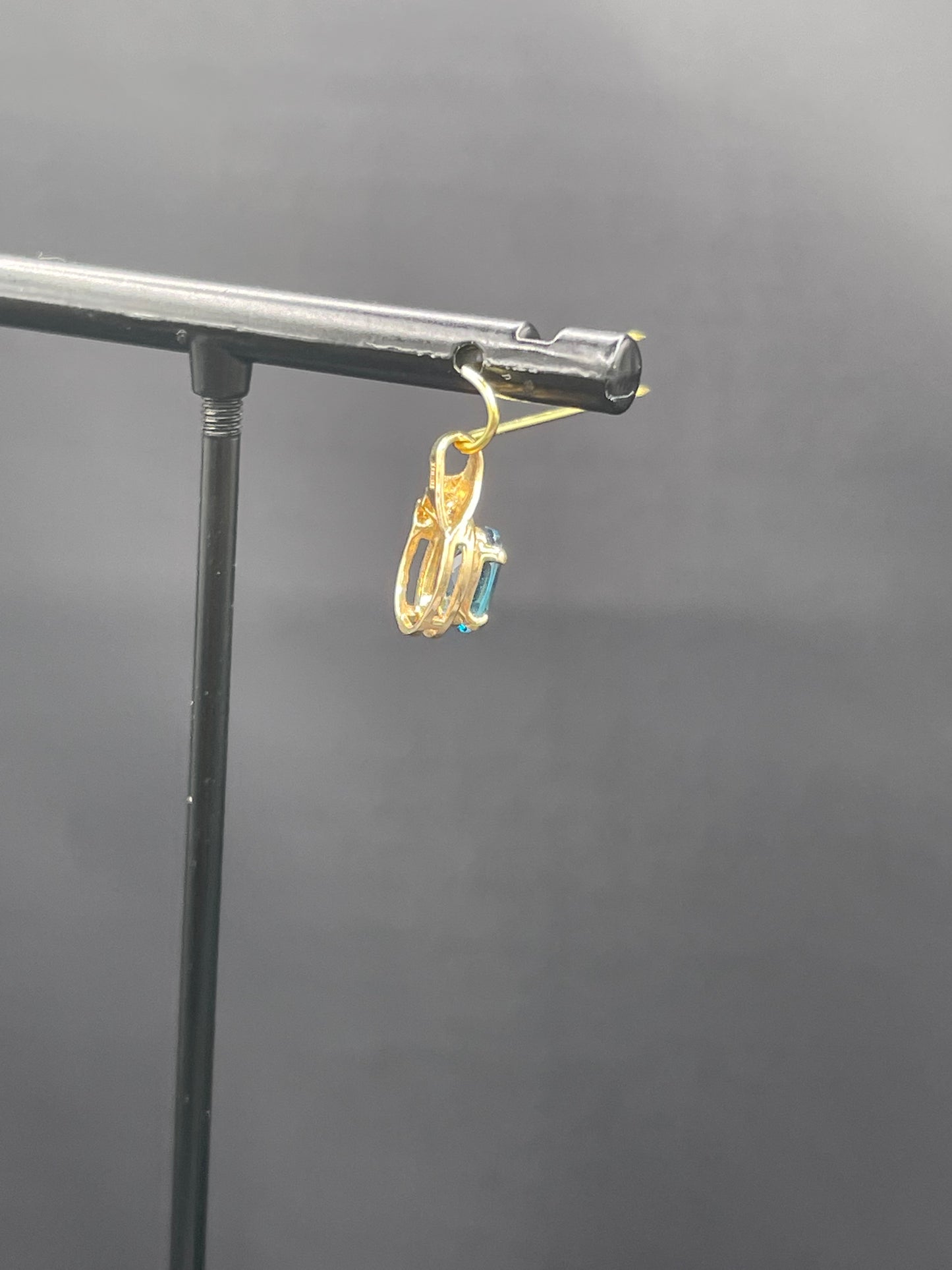 Petite London Blue Topaz & Diamond 14k Yellow Gold Pendant