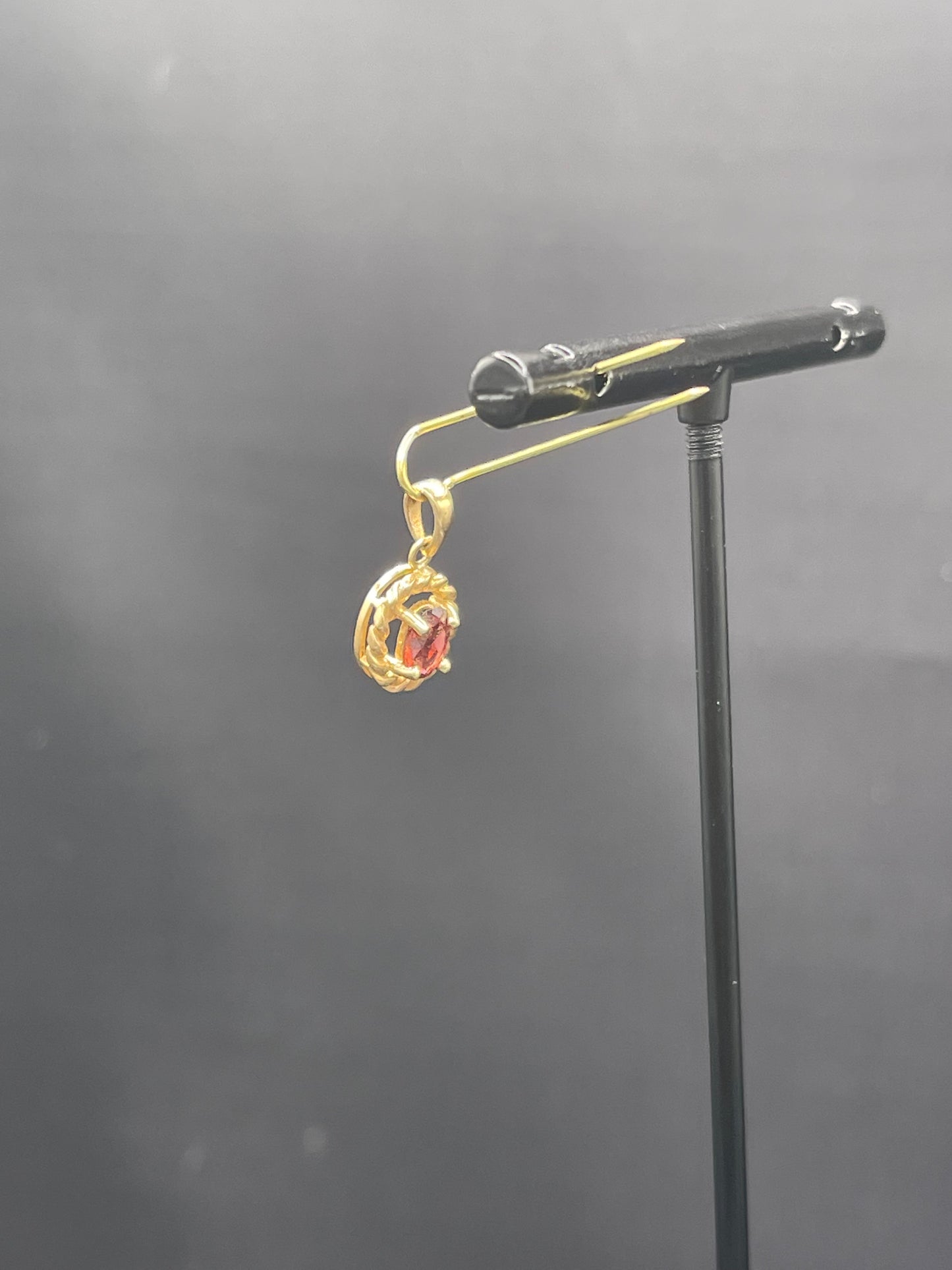 Petite Natural Garnet 14k Yellow Gold Pendant