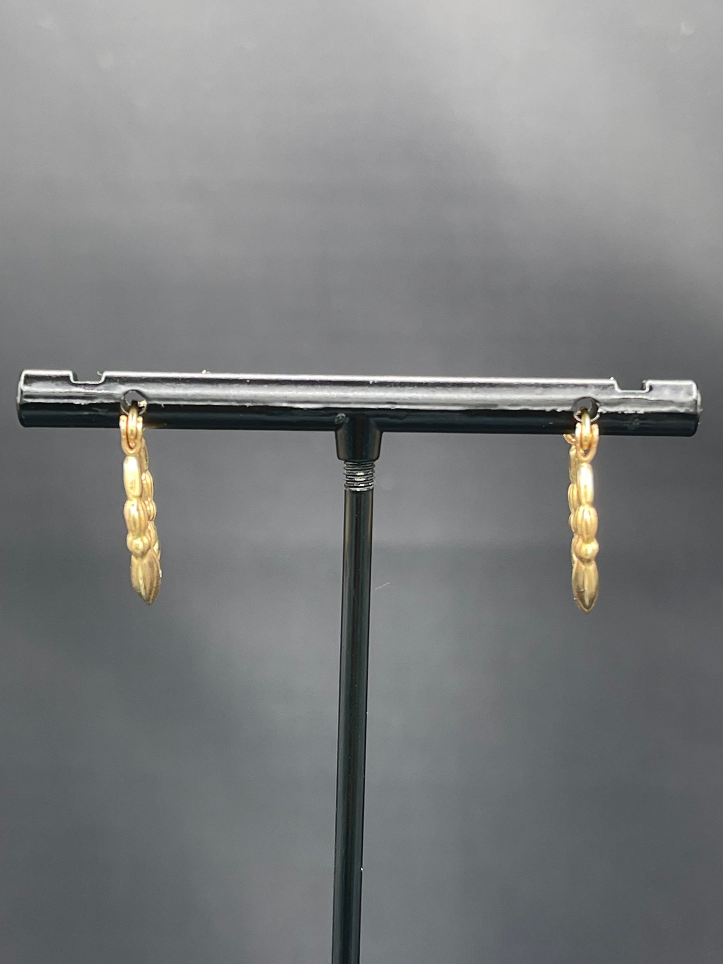 Solid 14k Yellow Gold Designer Hoop Earrings