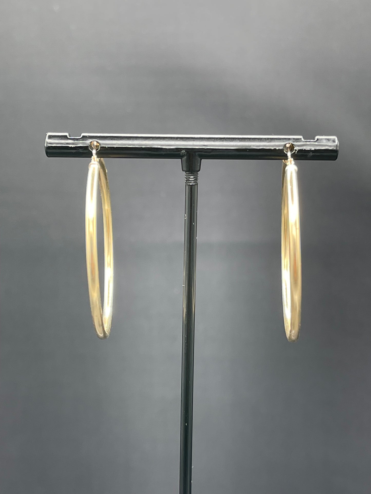 Solid 14k Yellow Gold Hoop Earrings 39 MM
