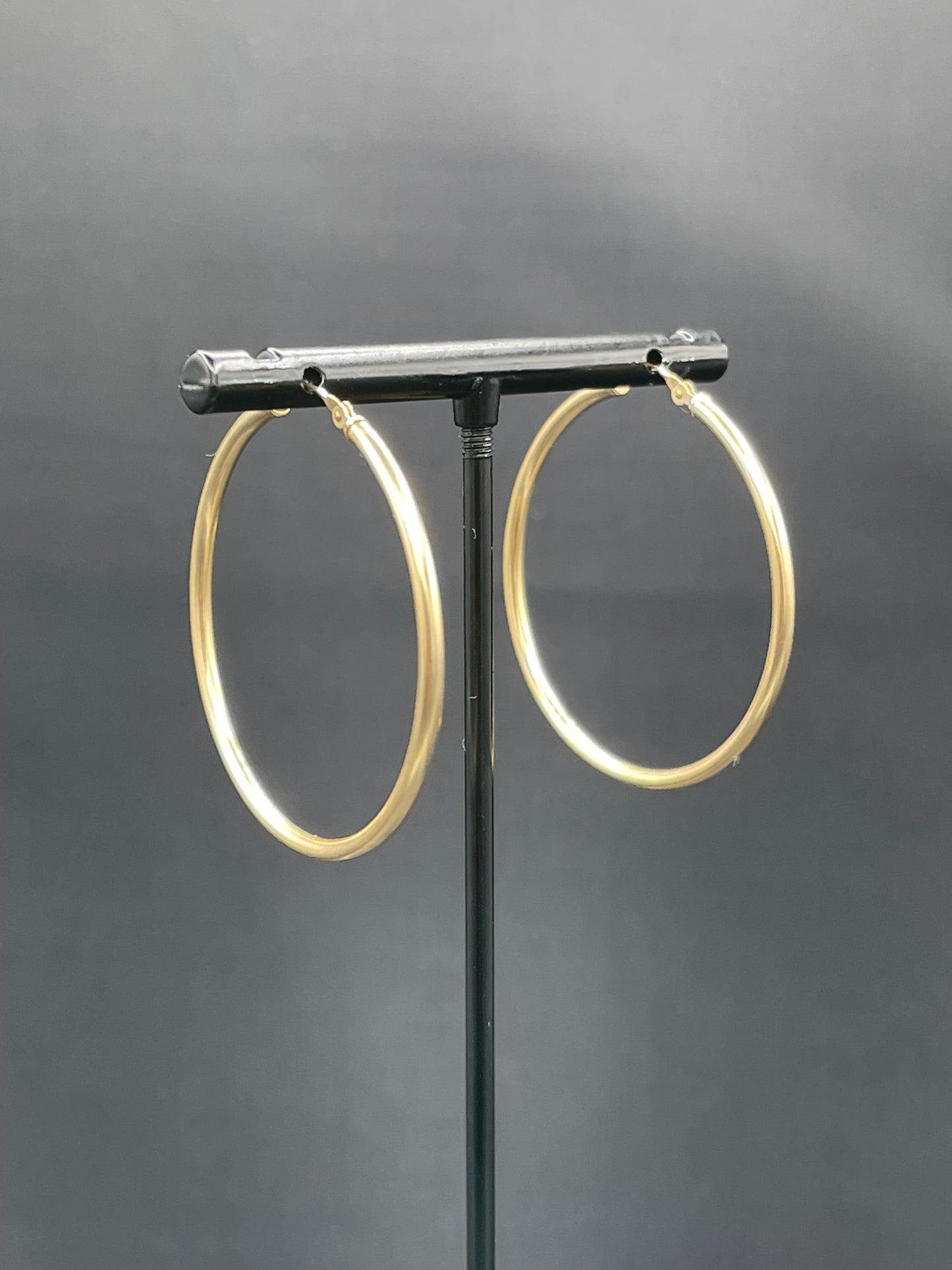 Solid 14k Yellow Gold Hoop Earrings 39 MM