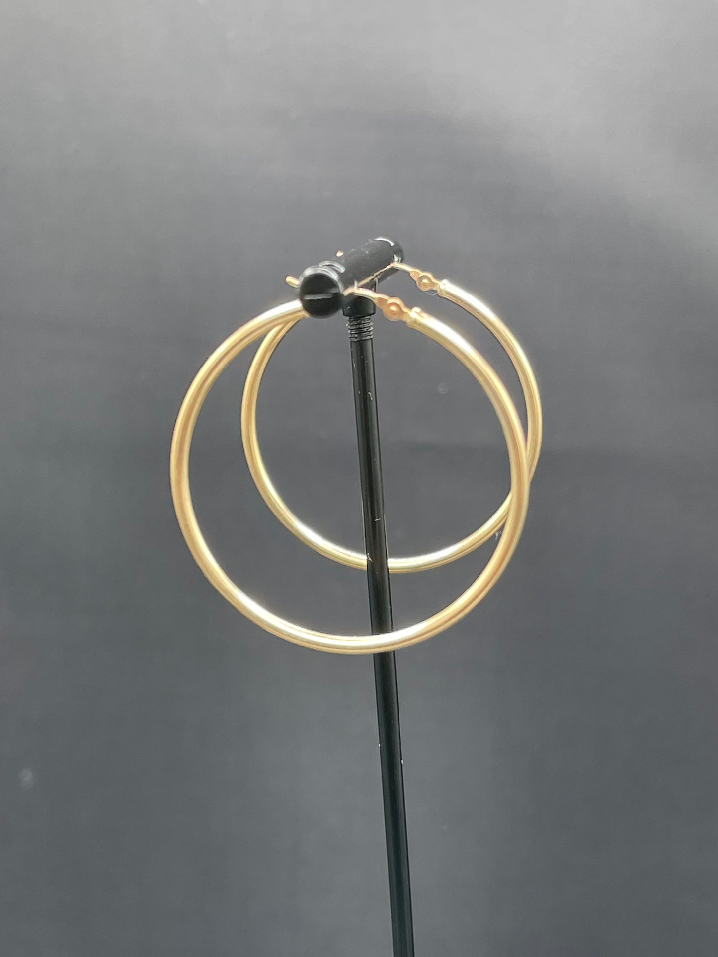 Solid 14k Yellow Gold Hoop Earrings 39 MM