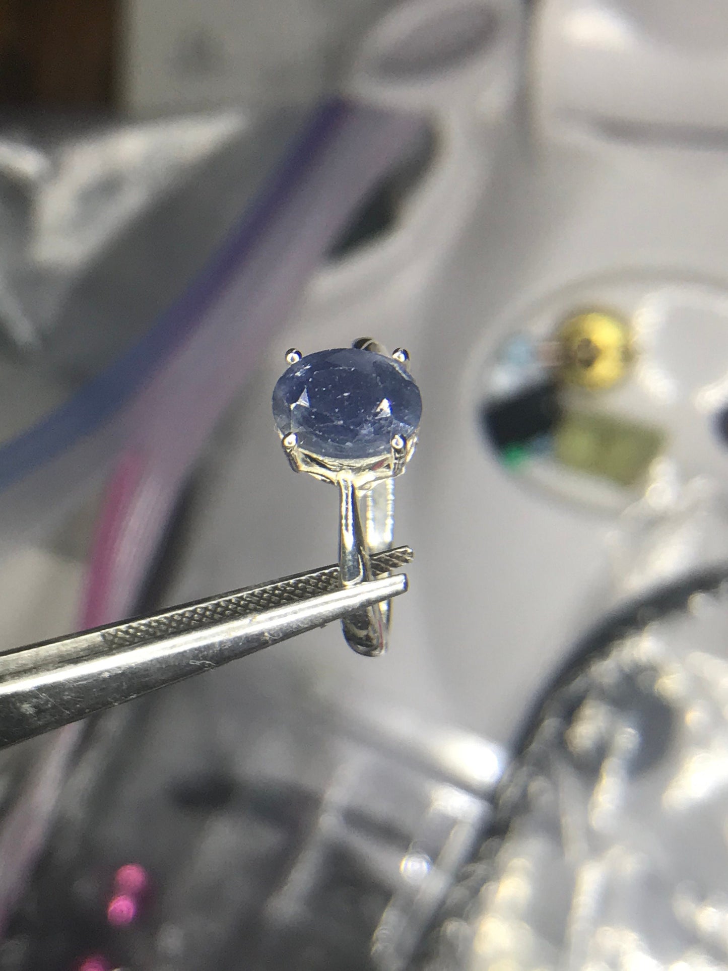 Natural Sapphire Sterling Silver Ring