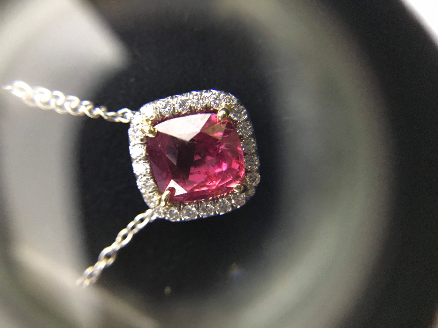 GIA Certified Tiffany & Co. Pink Sapphire And Diamond Platinum Necklace