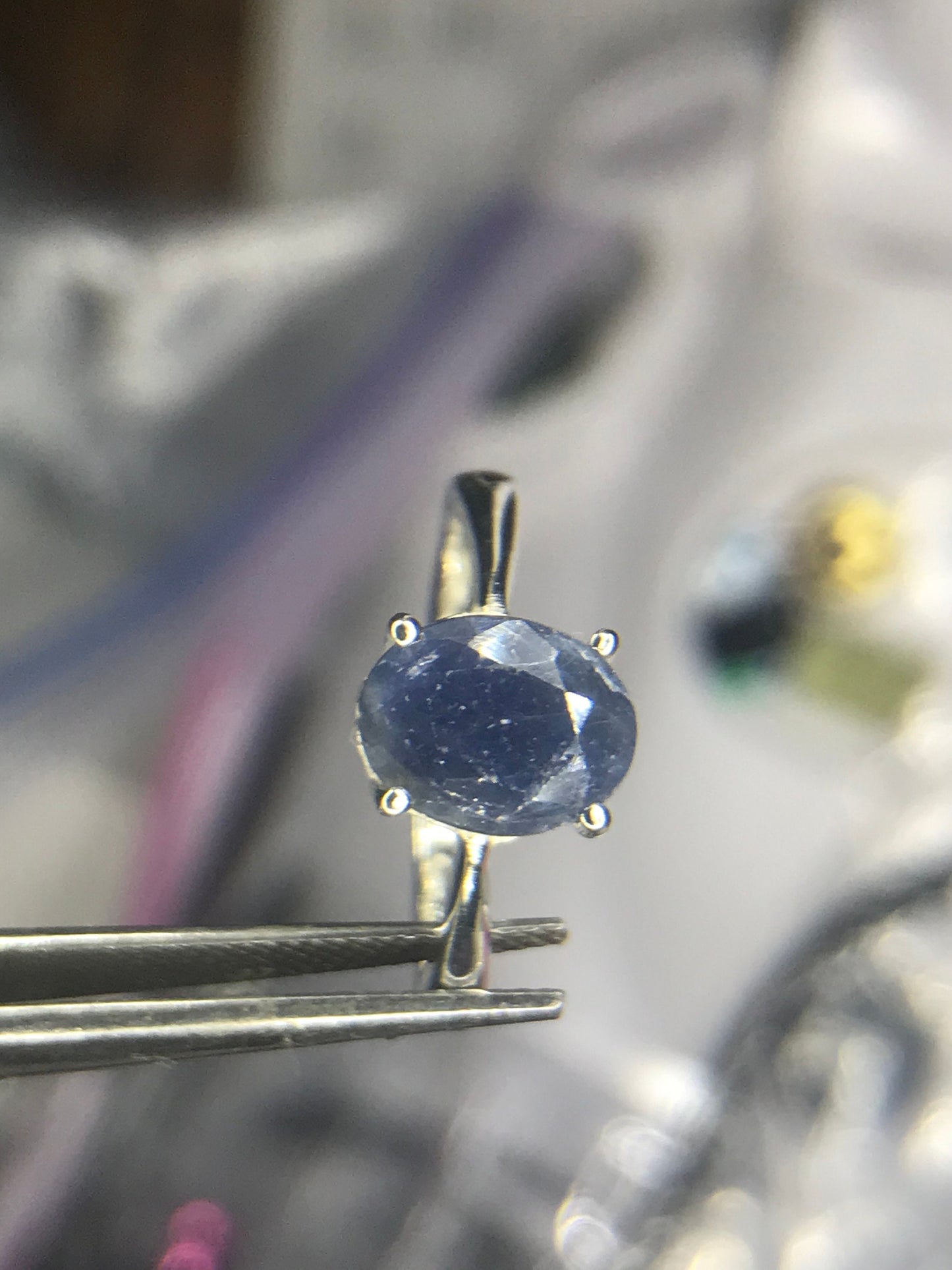 Natural Sapphire Sterling Silver Ring