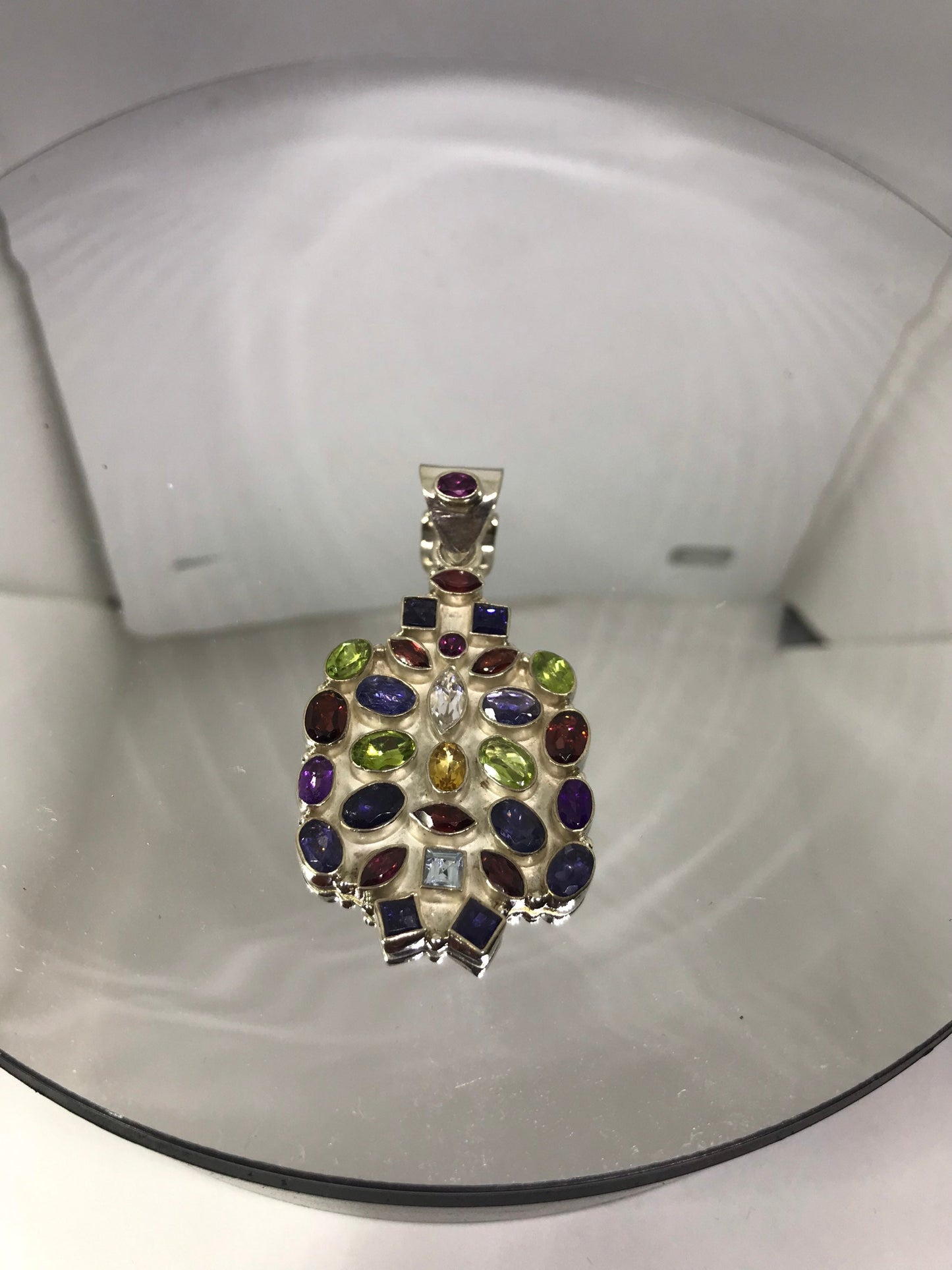 Natural Faceted Multicolor Gemstone Pendant (16 Grams)
