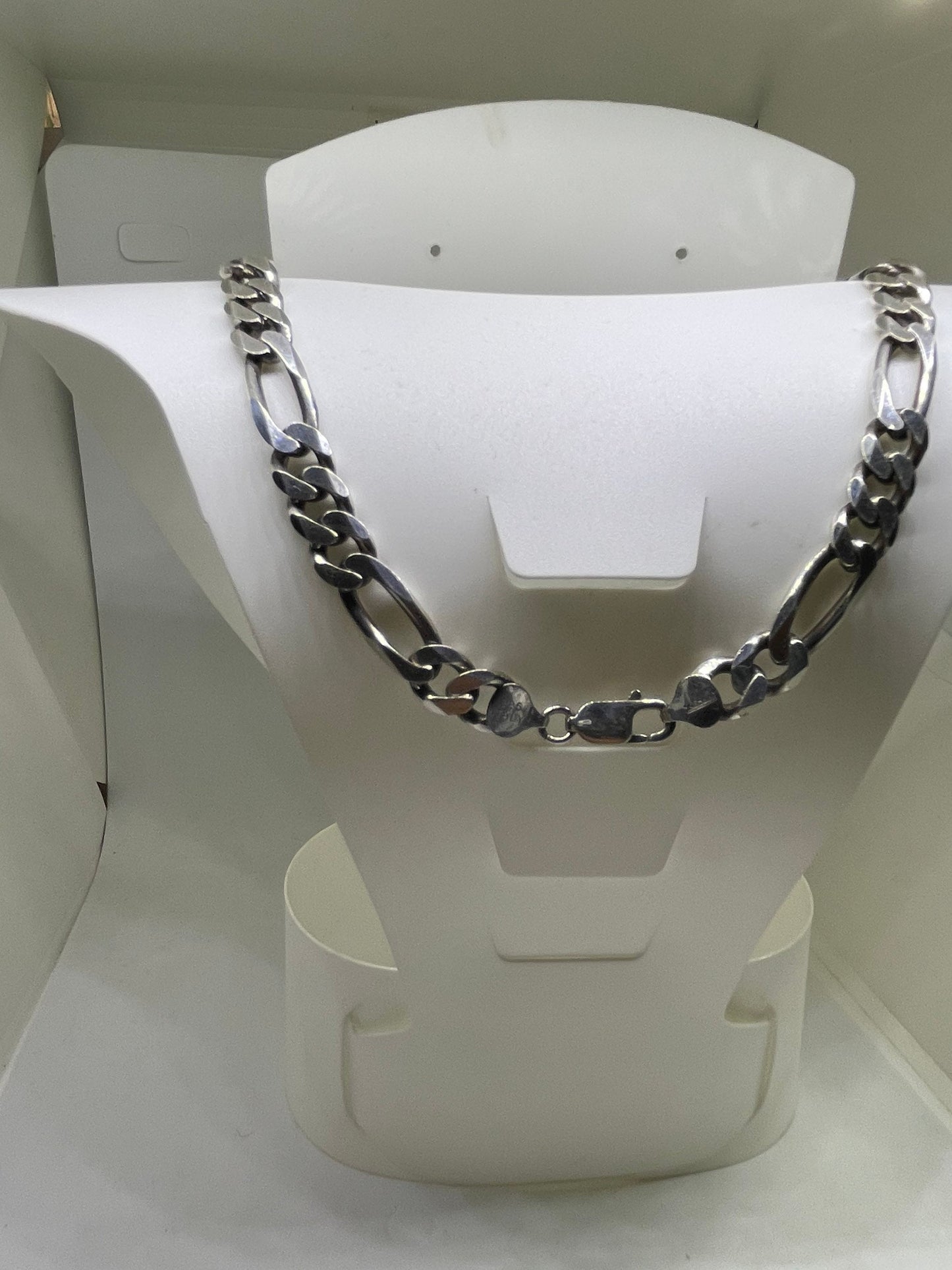 Italian Figaro Sterling Silver Chain (24 Inches)