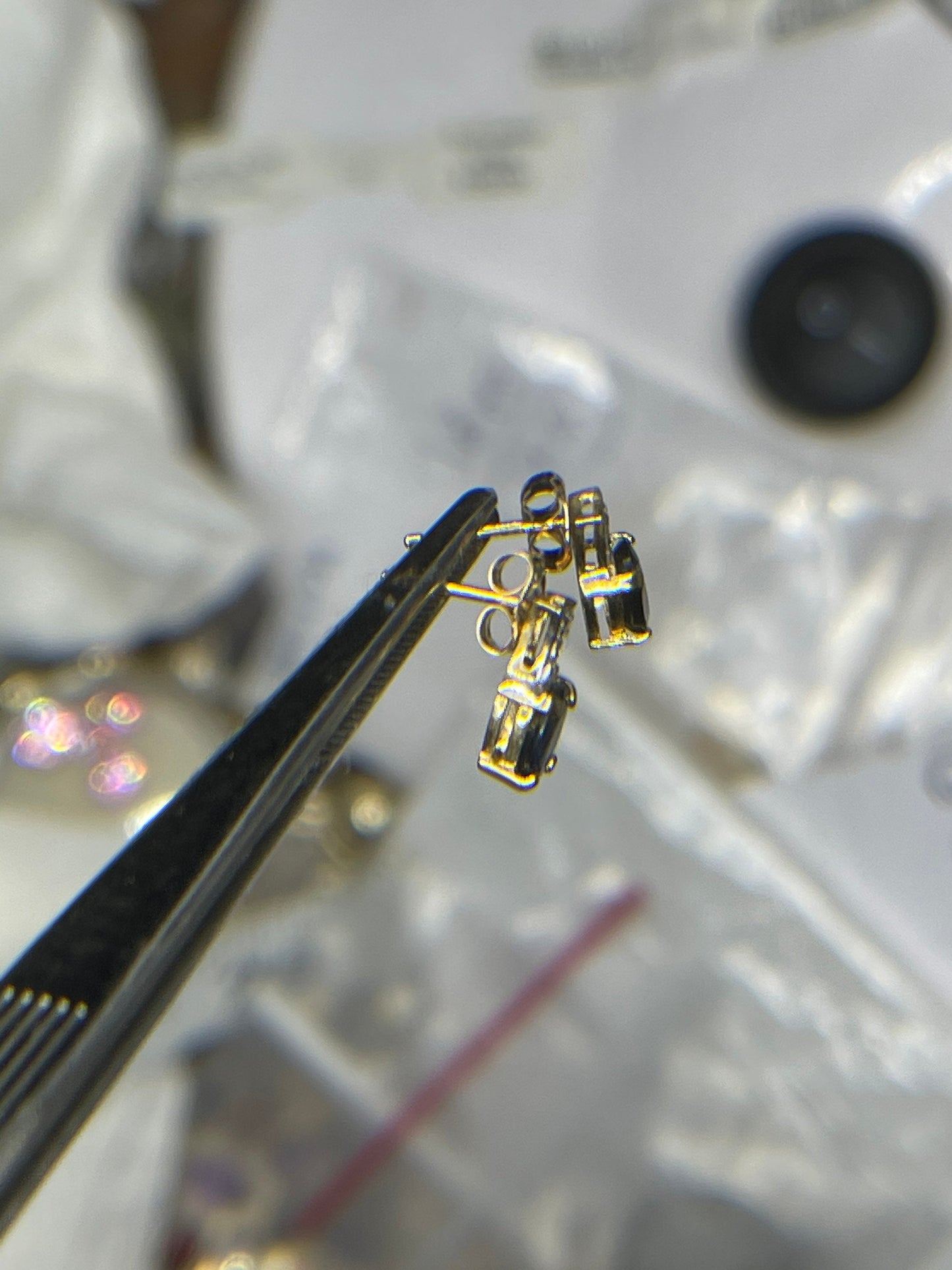 Natural Sapphire & Diamond 14K Yellow Gold Earrings
