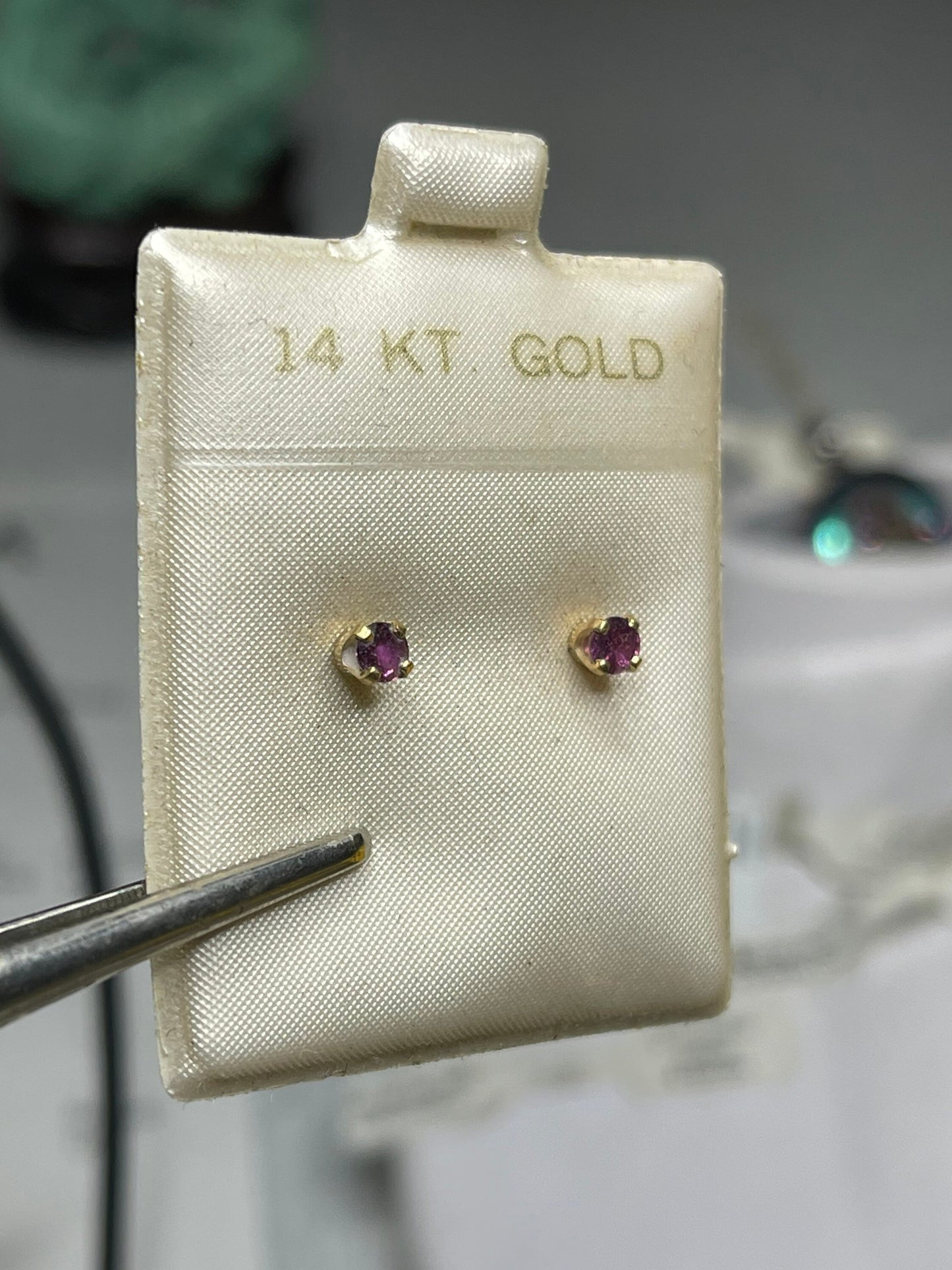 3MM Amethyst 14K Yellow Gold Stud Earrings