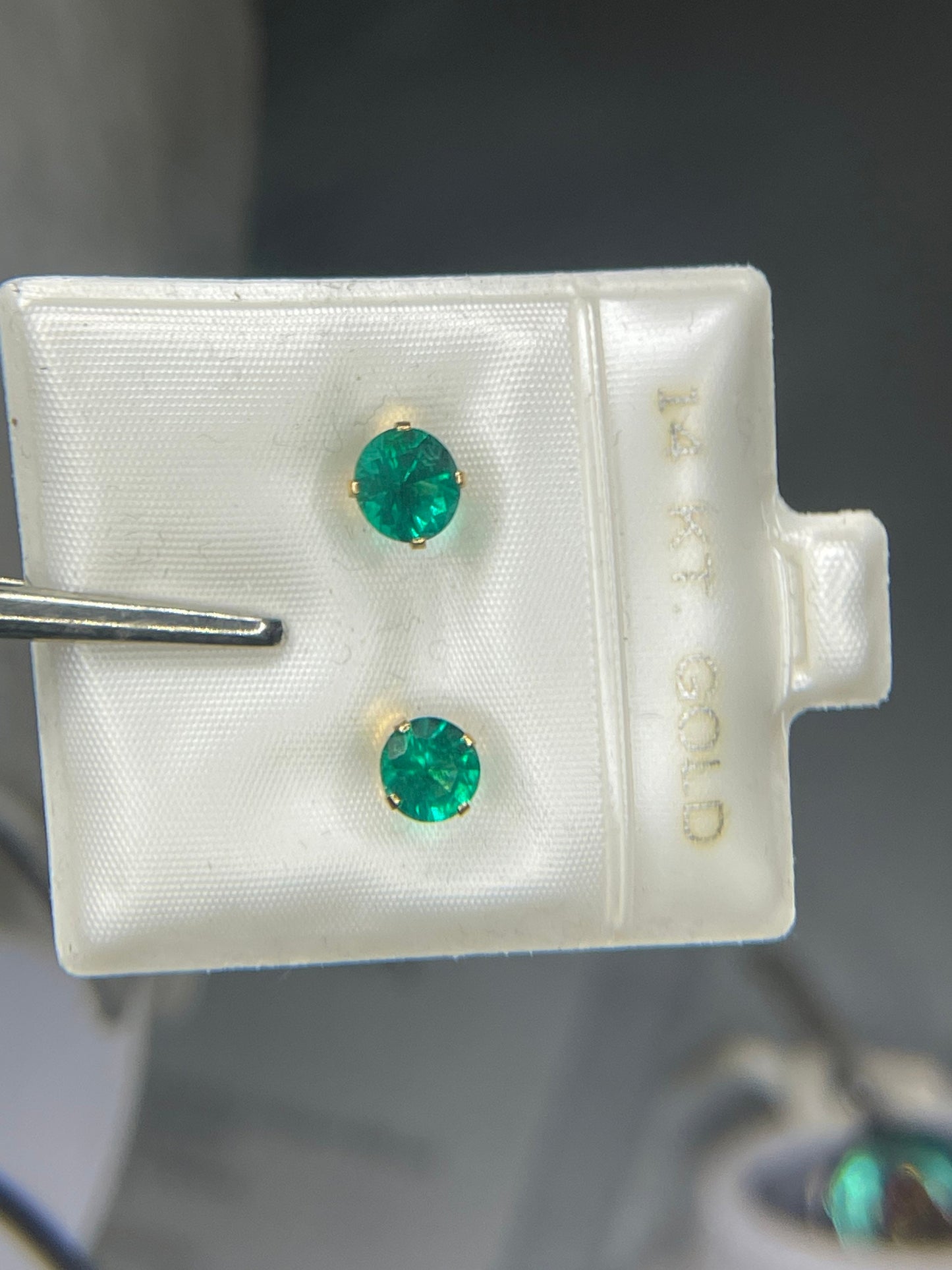 Natural Green Quartz 14k Yellow Gold Earrings
