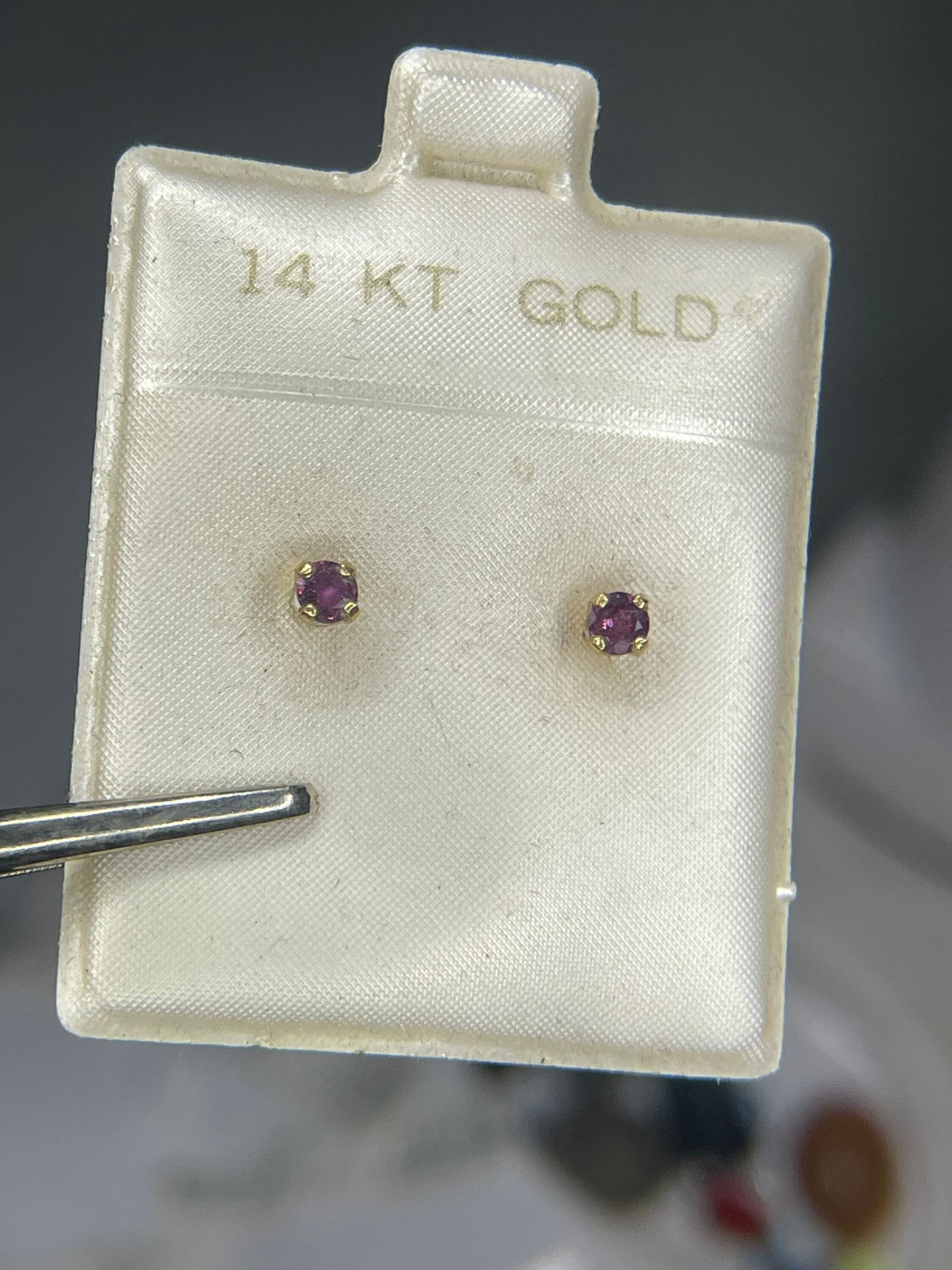 3MM Amethyst 14K Yellow Gold Stud Earrings