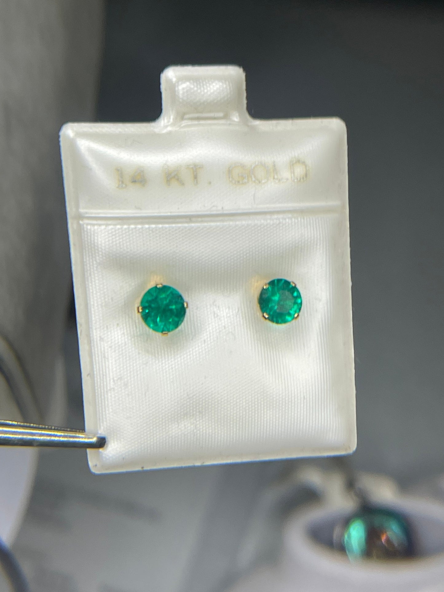 Natural Green Quartz 14k Yellow Gold Earrings