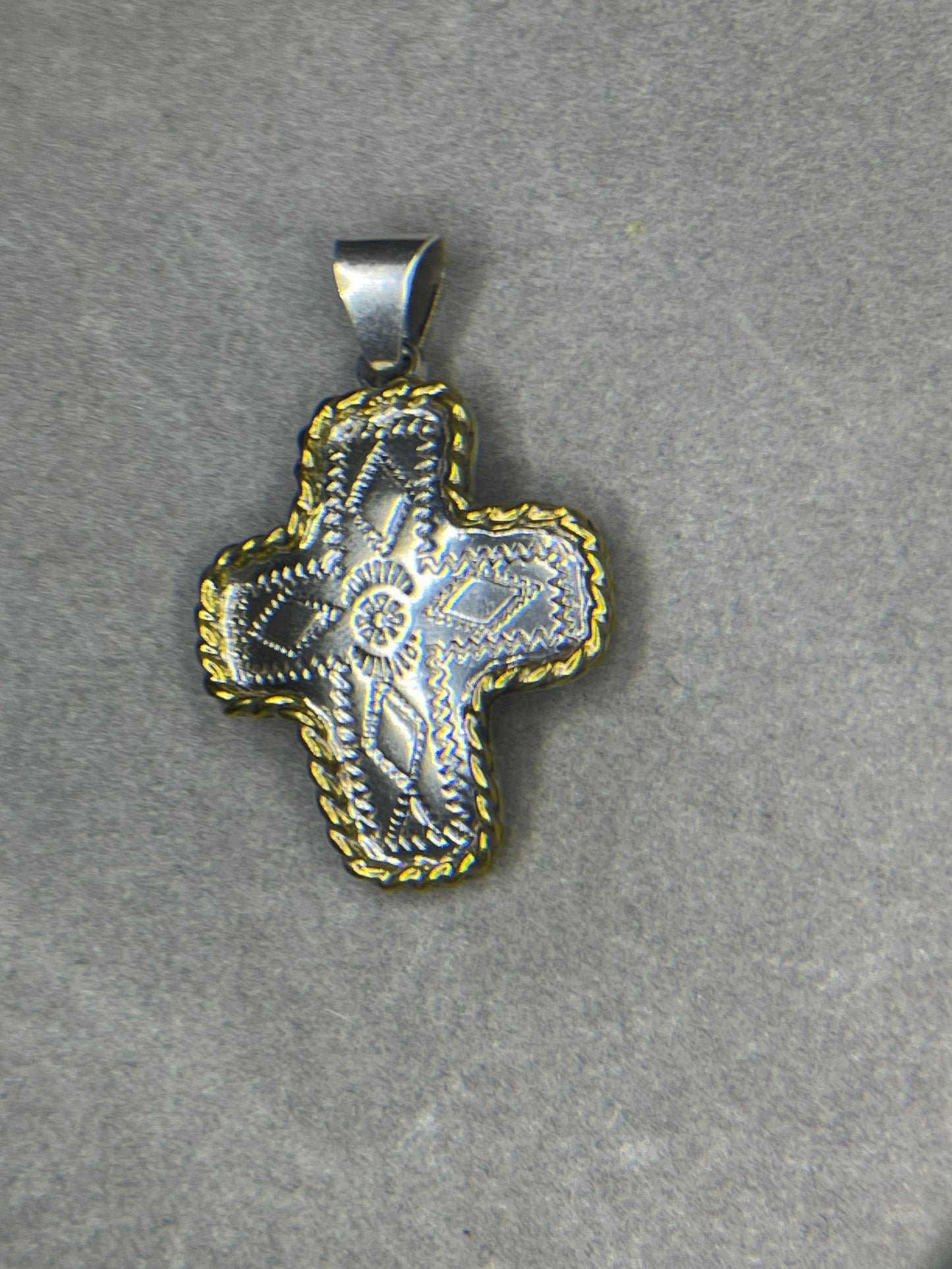 Handmade Sterling Silver Vermeil Cross Pendant