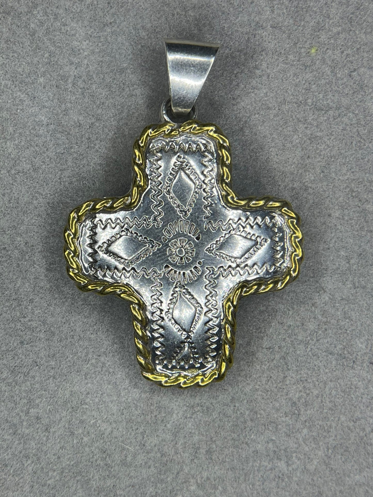 Handmade Sterling Silver Vermeil Cross Pendant