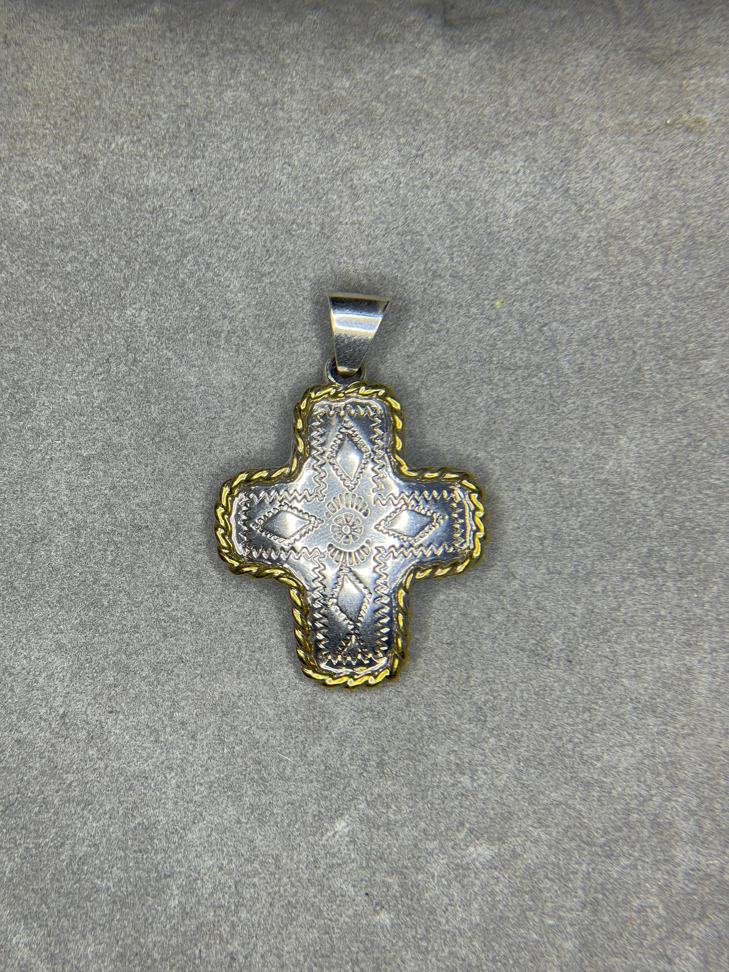Handmade Sterling Silver Vermeil Cross Pendant
