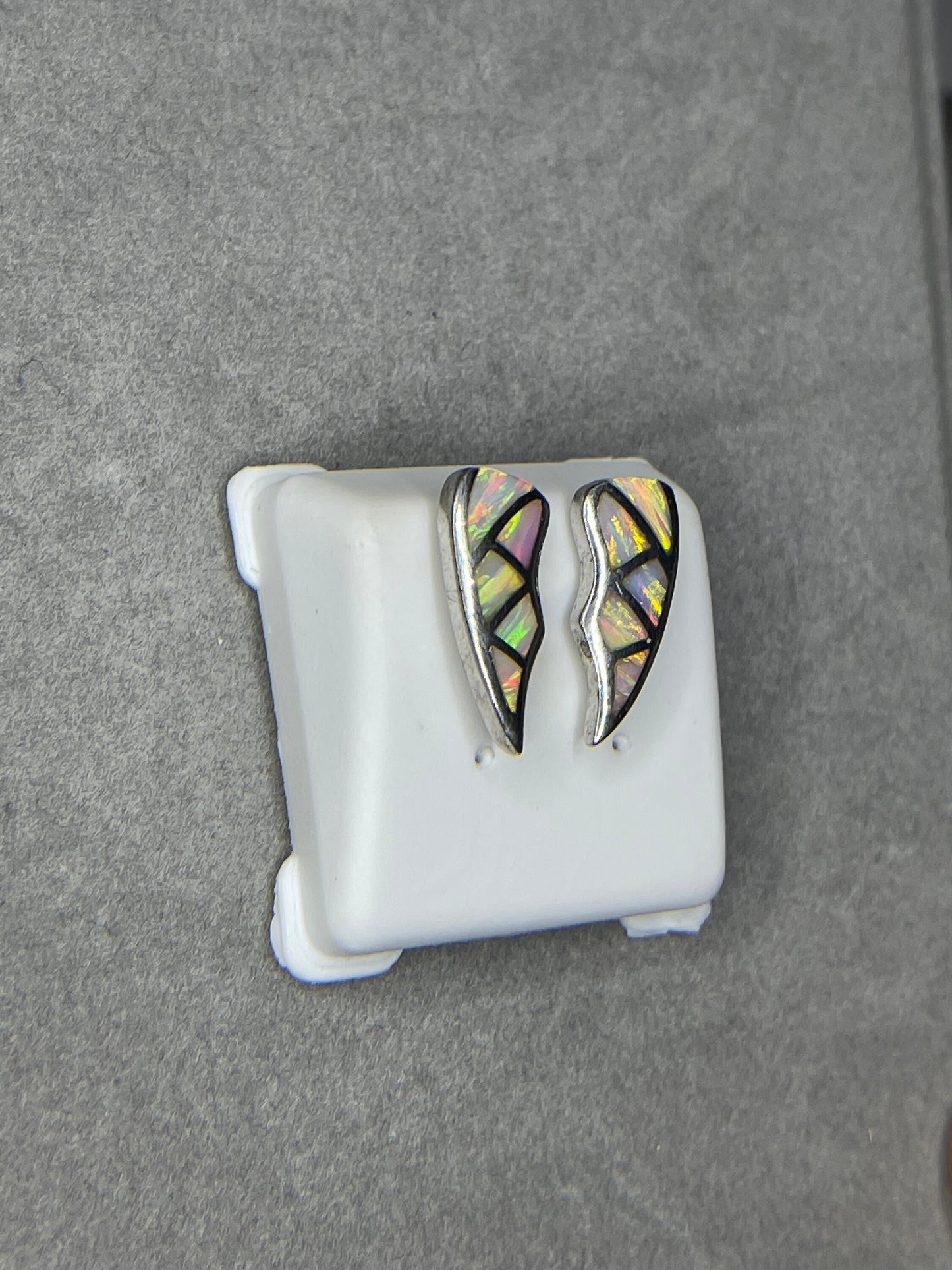 Inlaid Australian Opal Sterling Silver Earrings