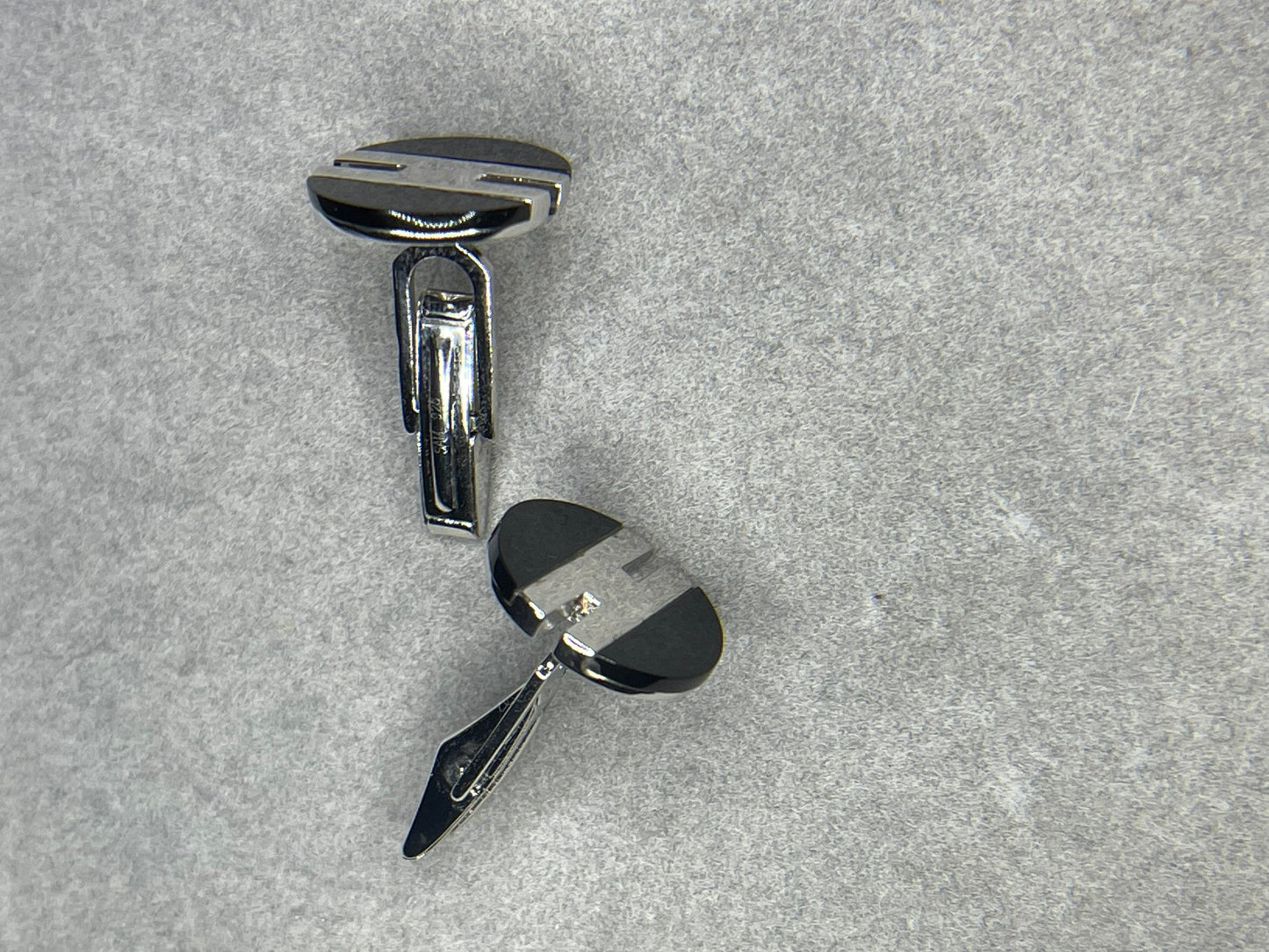 Black Onyx & Sterling Silver Cufflinks