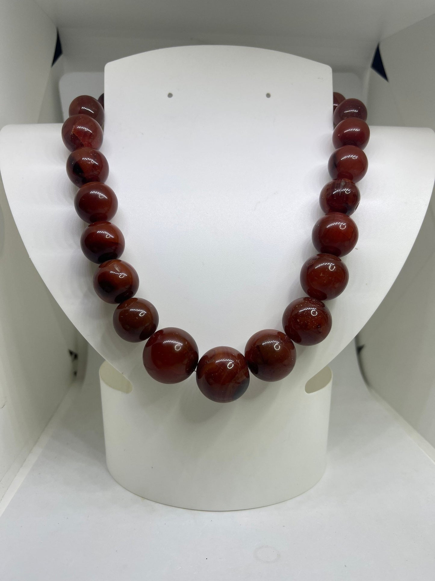 Large Carnelian Beaded Handmade Choker Necklace