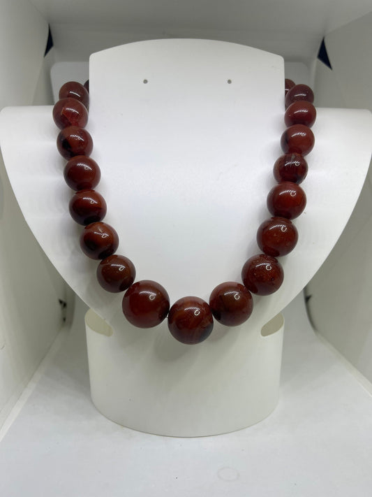 Large Carnelian Beaded Handmade Choker Necklace