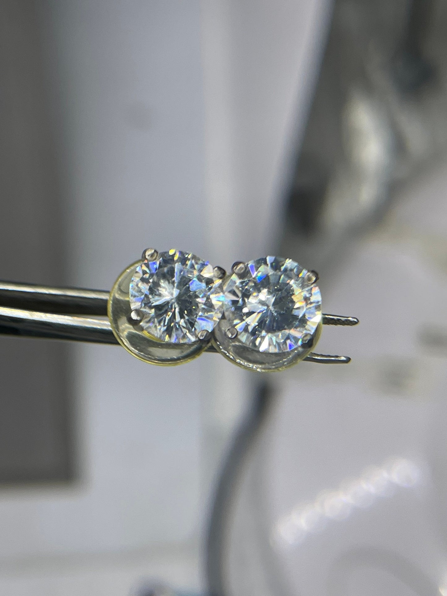 2.75 Carat CZ Sterling Silver Stud Earrings