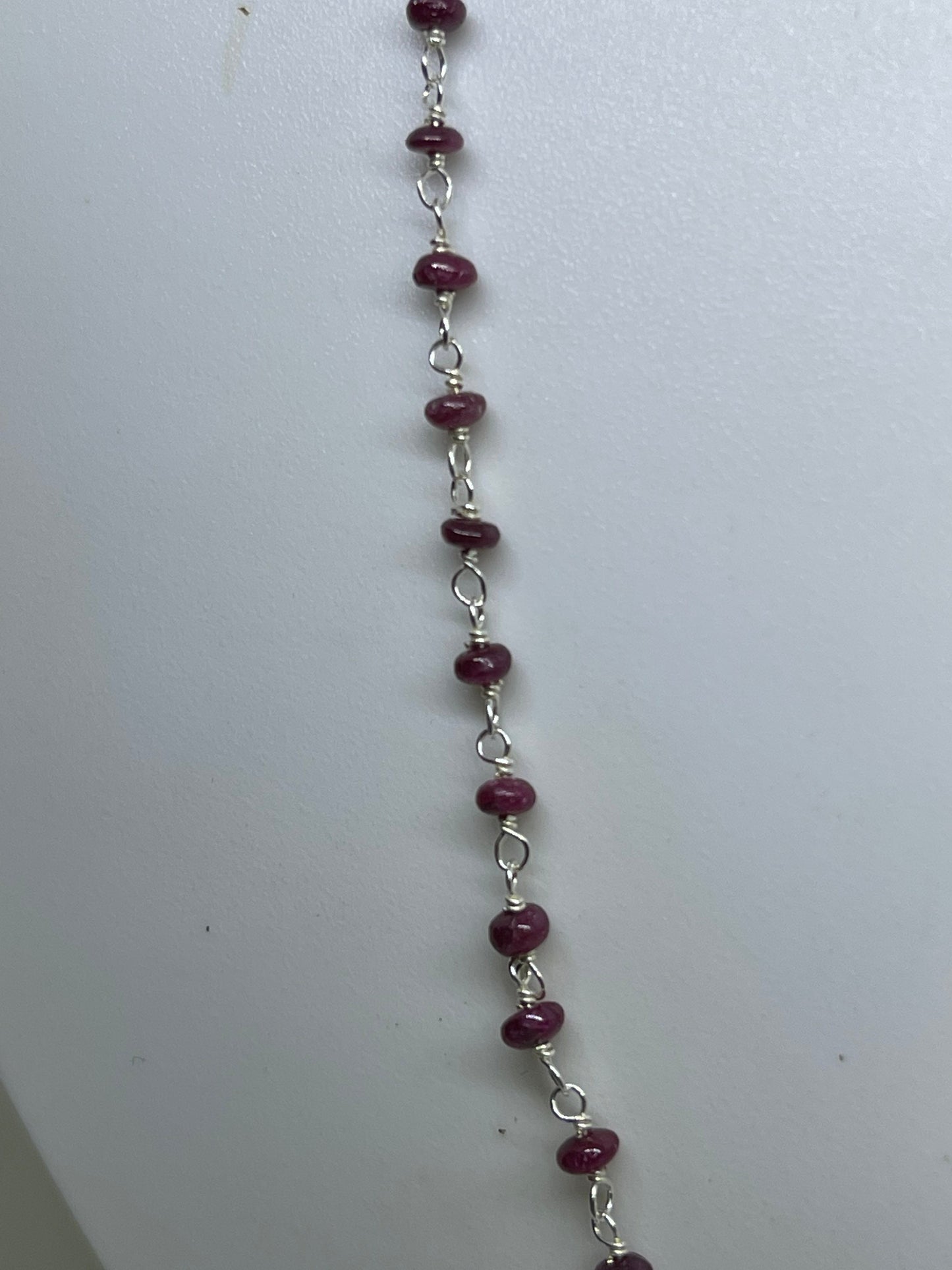 Natural Ruby Wire-Wrapped Sterling Silver Necklace