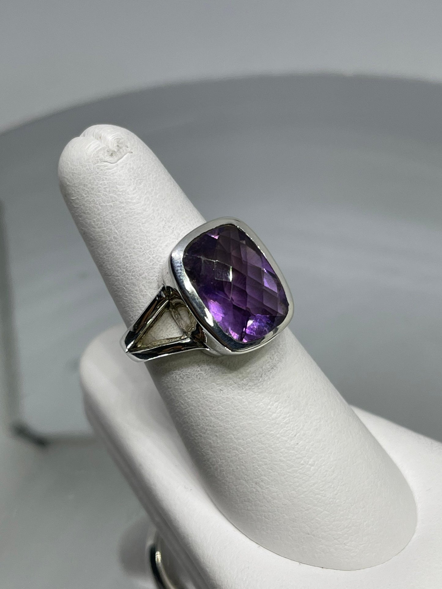 Natural Amethyst Sterling Silver Ring