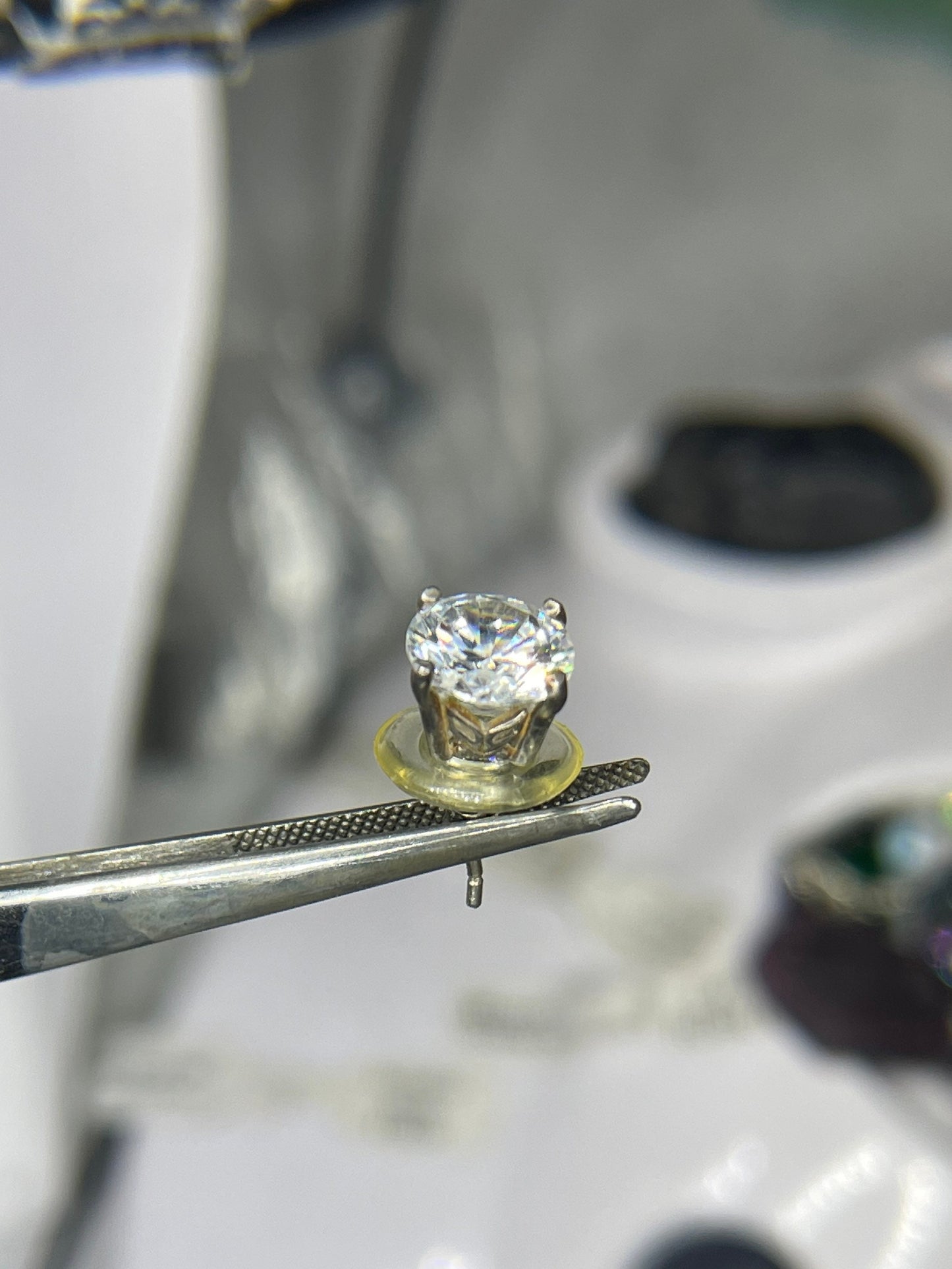 2.75 Carat CZ Sterling Silver Stud Earrings