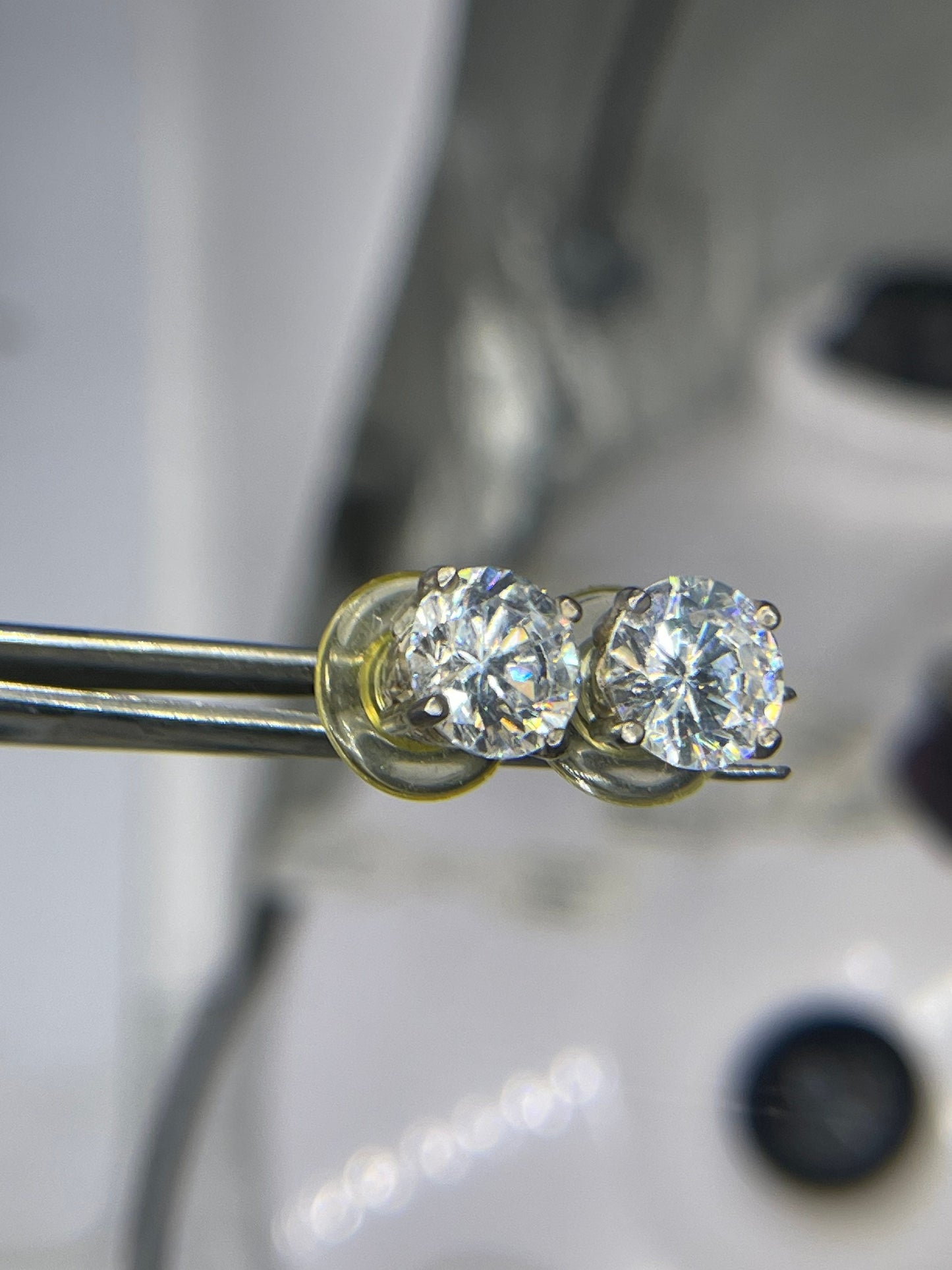 2.75 Carat CZ Sterling Silver Stud Earrings