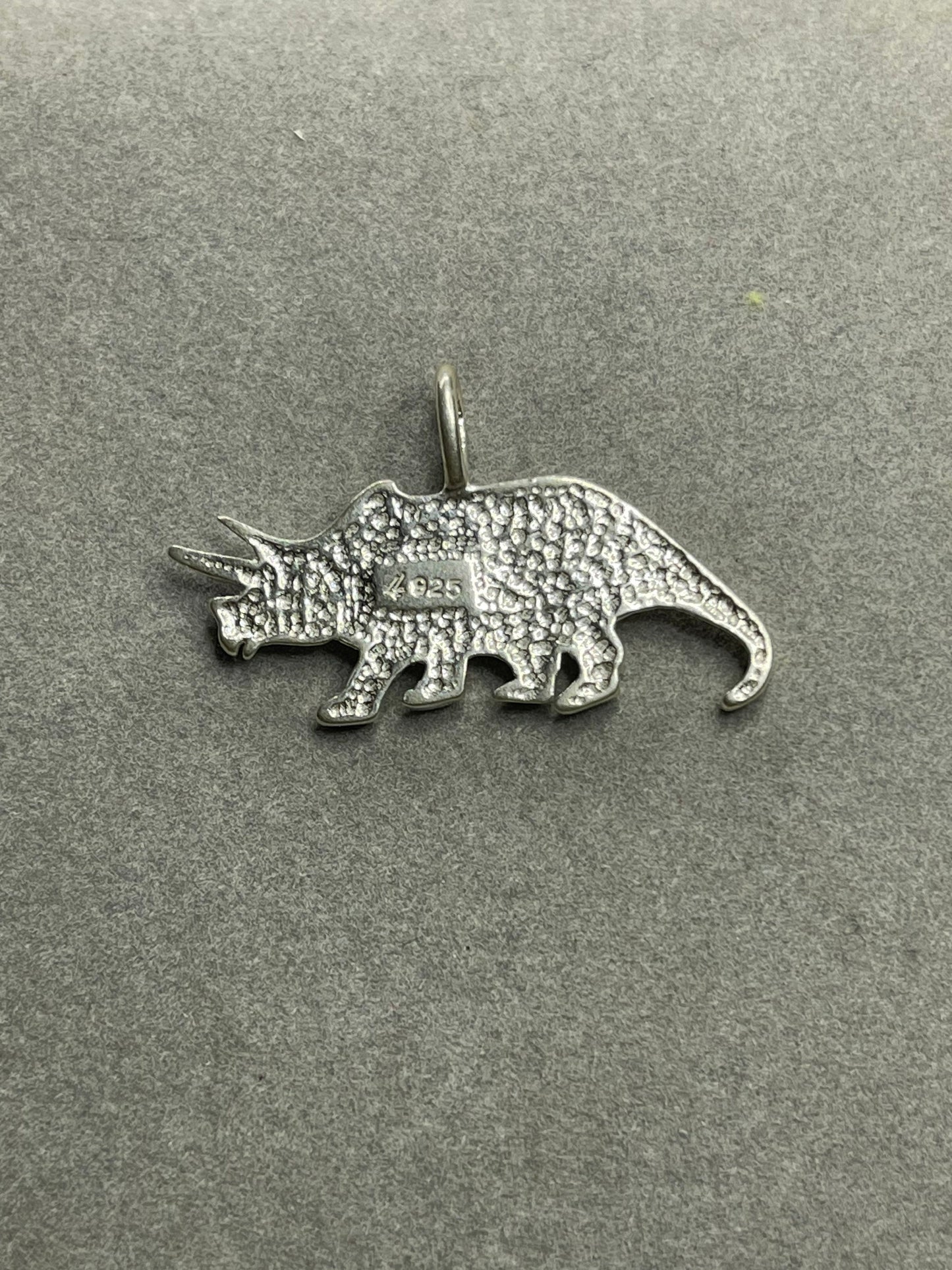 Handmade Triceratops Sterling Silver Pendant