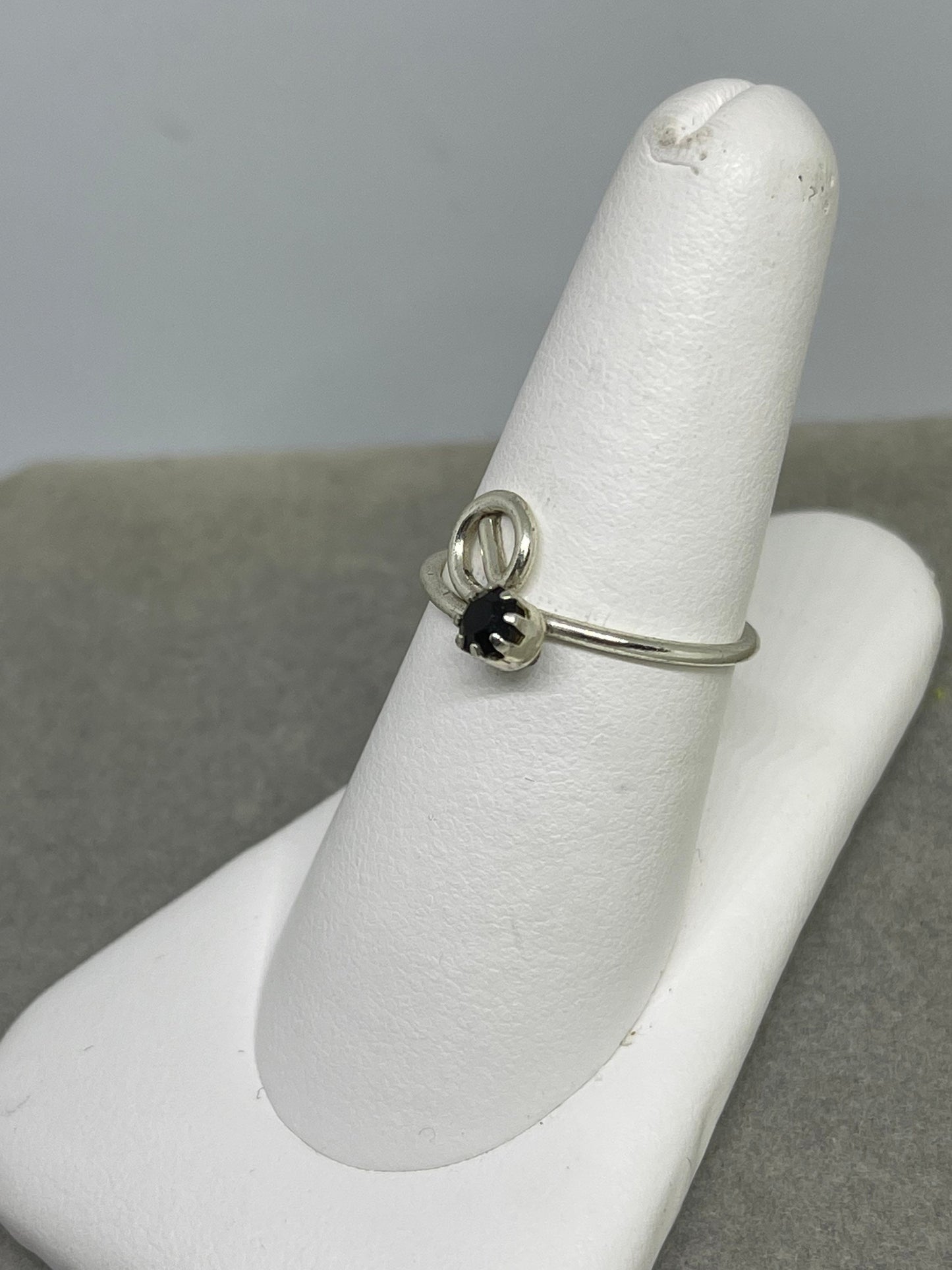 Midnight Sapphire Sterling Silver Adjustable Ring (Size 7-11)