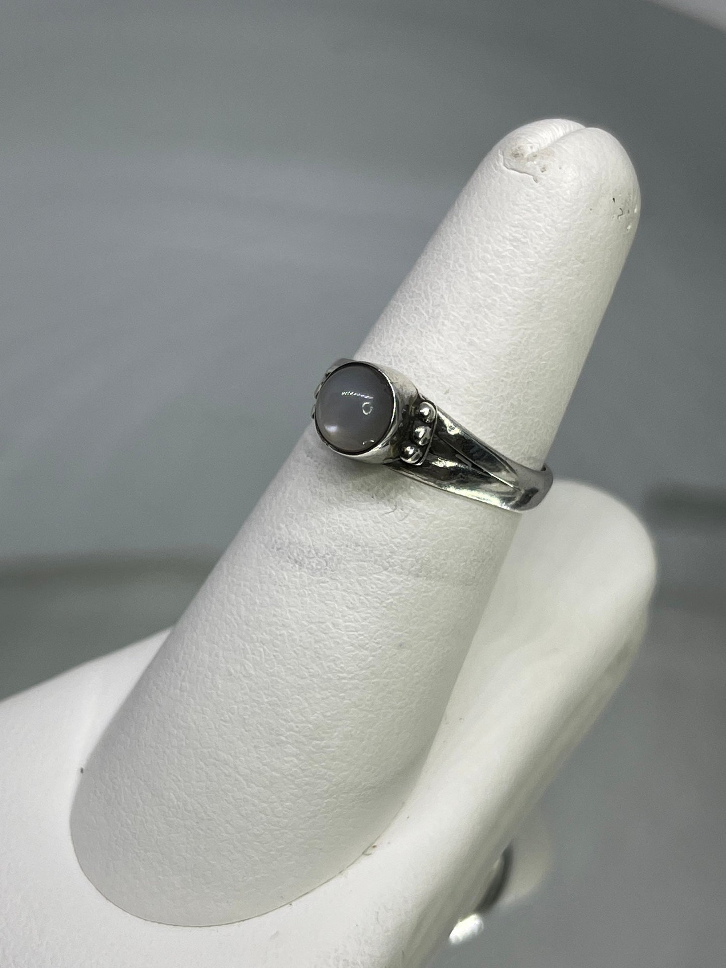 Natural Moonstone Sterling Silver Ring (Size 6.25)