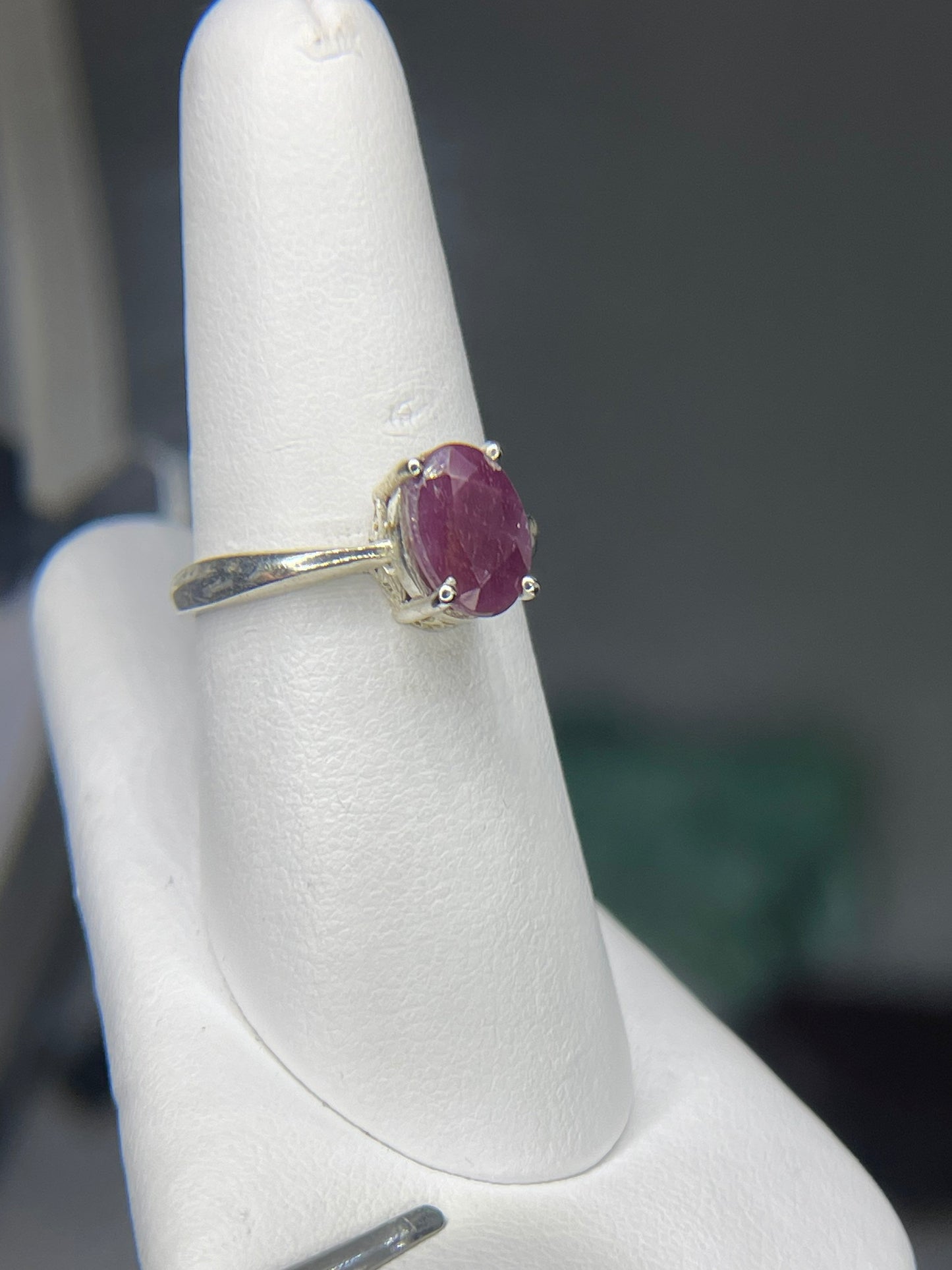 Natural Ruby Sterling Silver Ring