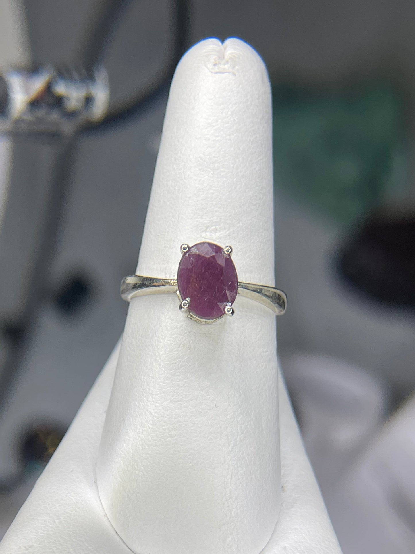 Natural Ruby Sterling Silver Ring