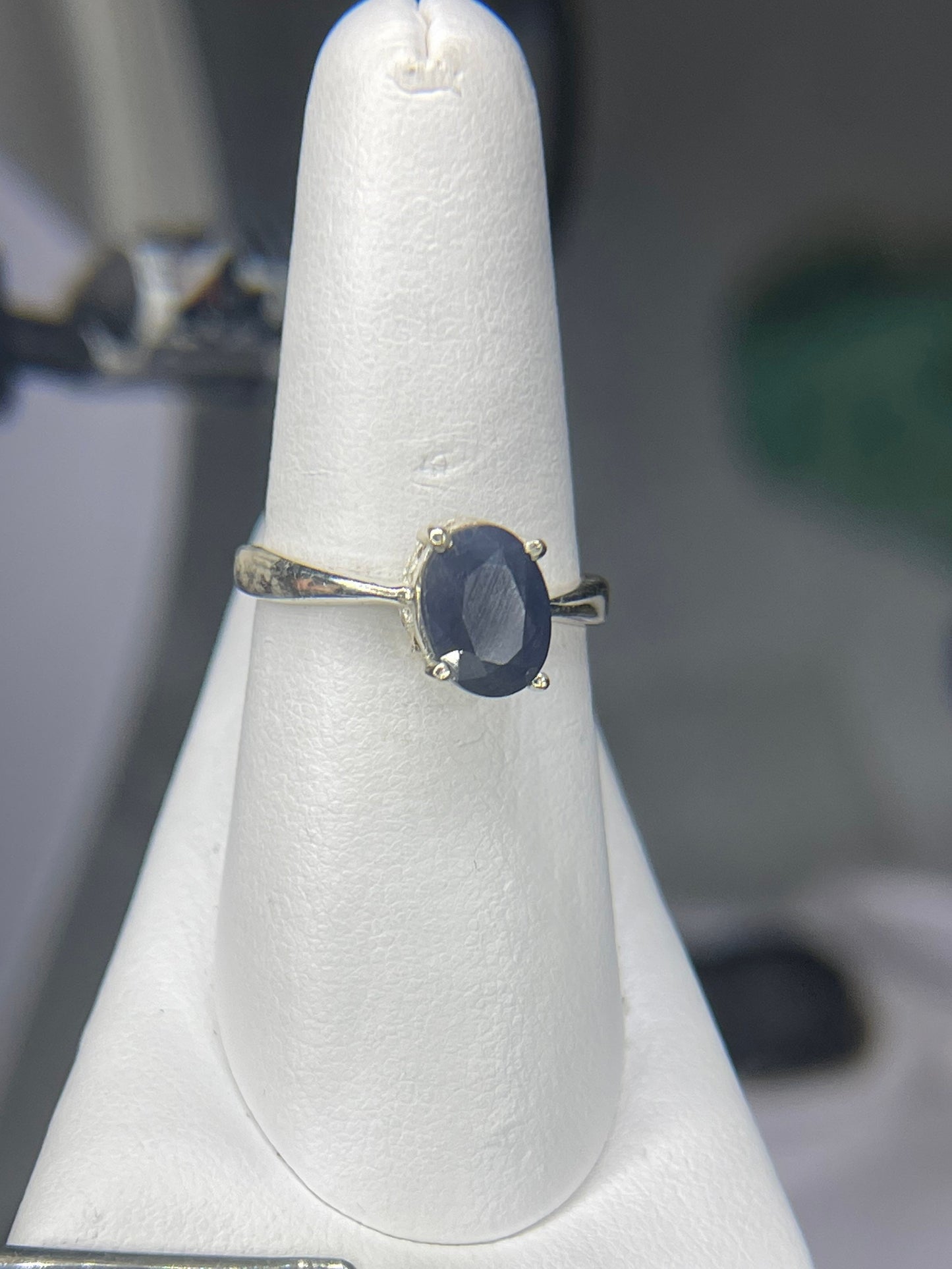 Natural Sapphire Sterling Silver Ring