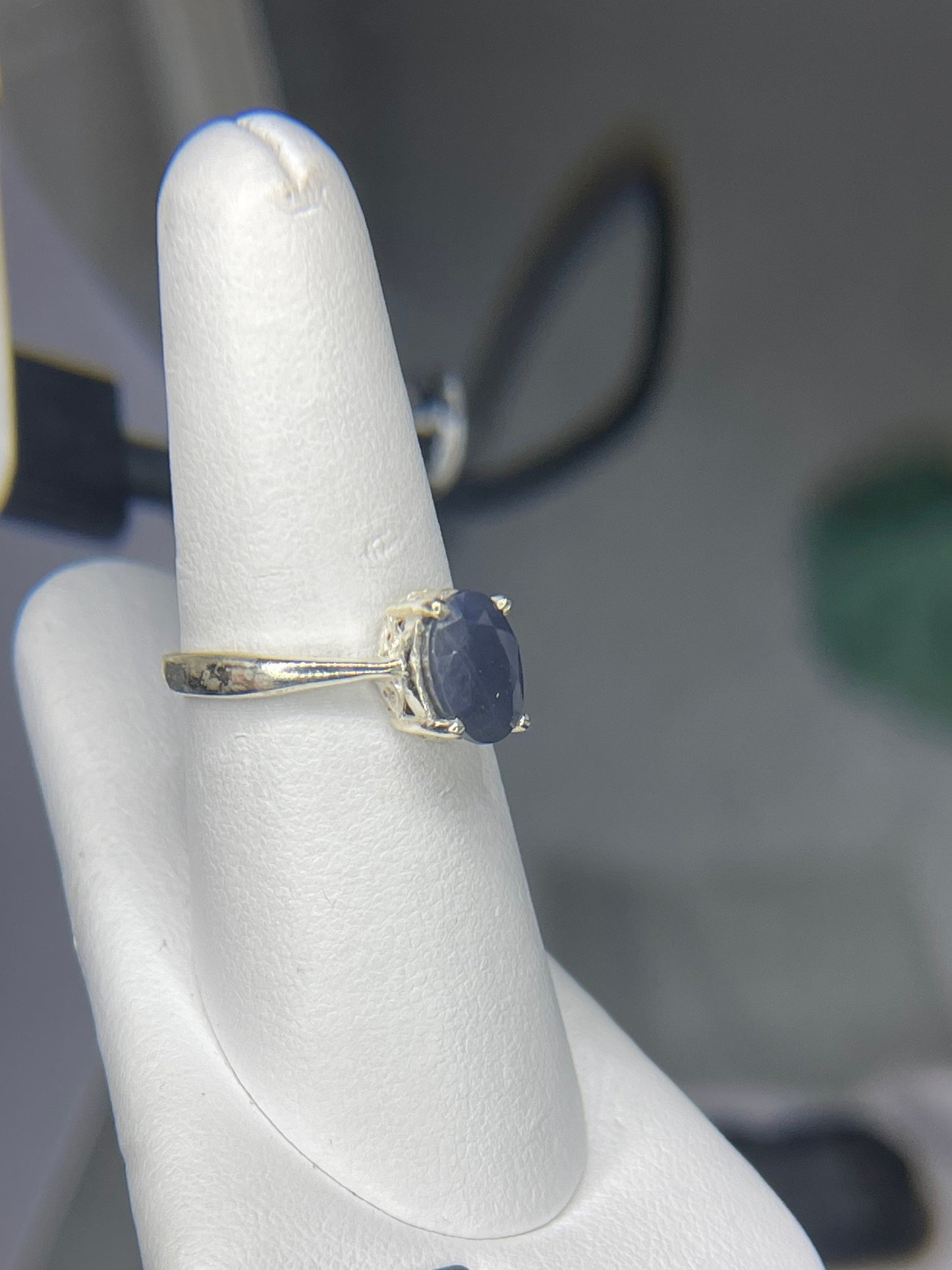 Natural Sapphire Sterling Silver Ring