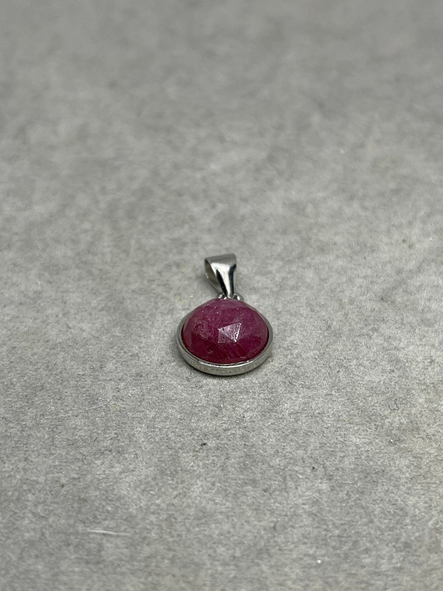 Natural Untreated Ruby Sterling Silver Pendant