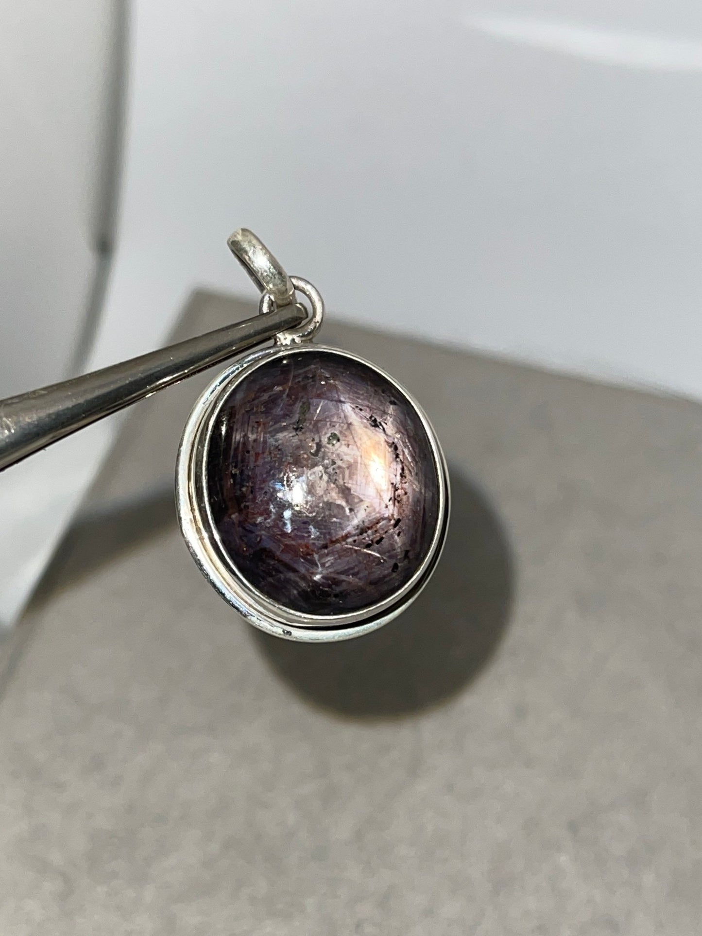 Natural Star Ruby Sterling Silver Pendant