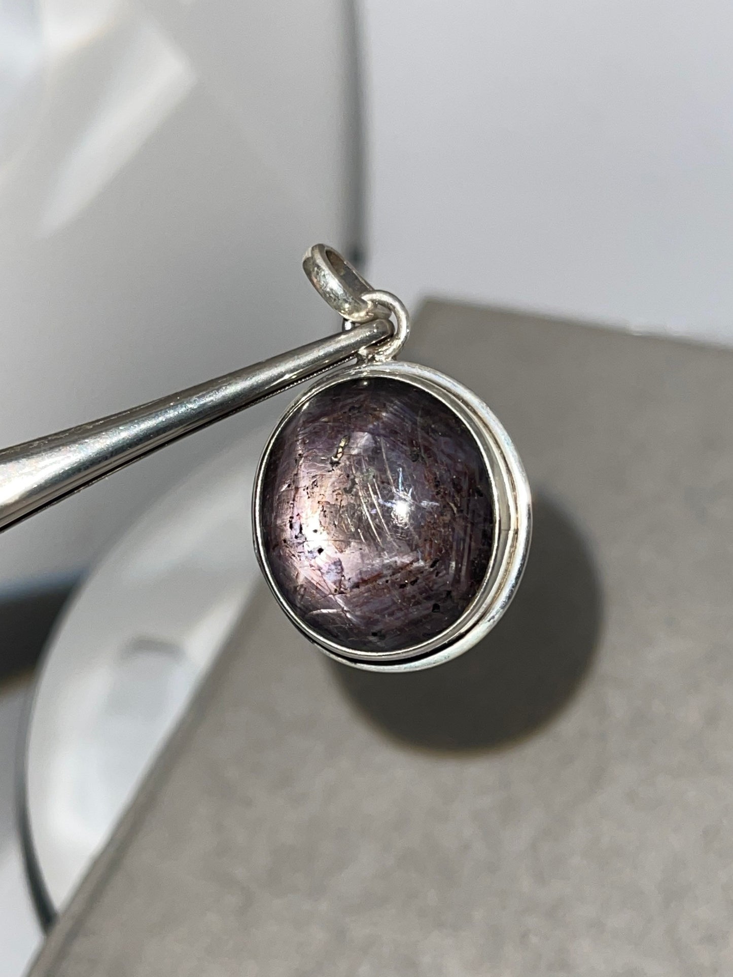 Natural Star Ruby Sterling Silver Pendant