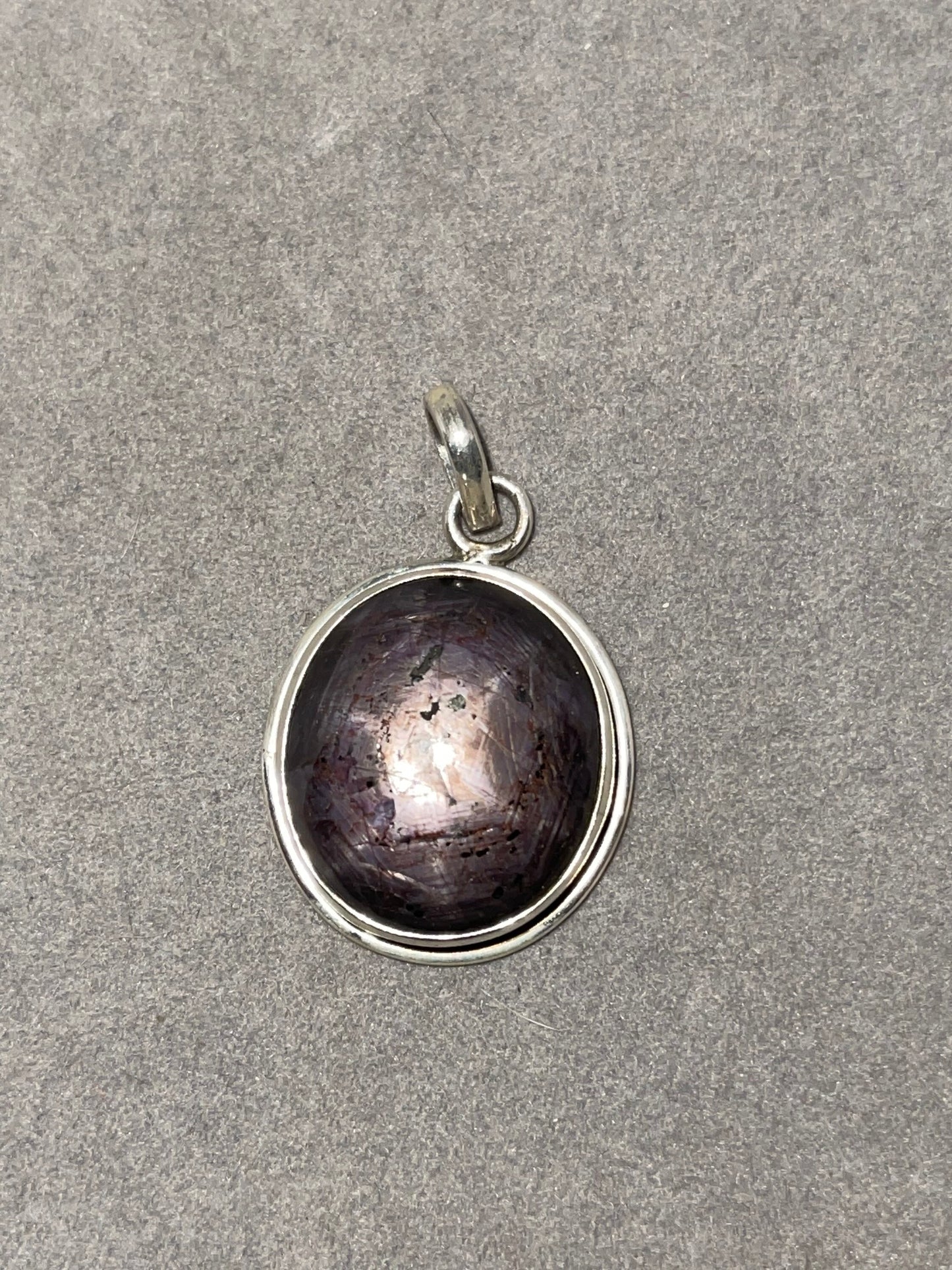 Natural Star Ruby Sterling Silver Pendant
