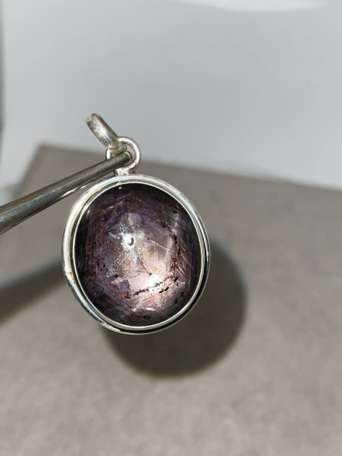 Natural Star Ruby Sterling Silver Pendant