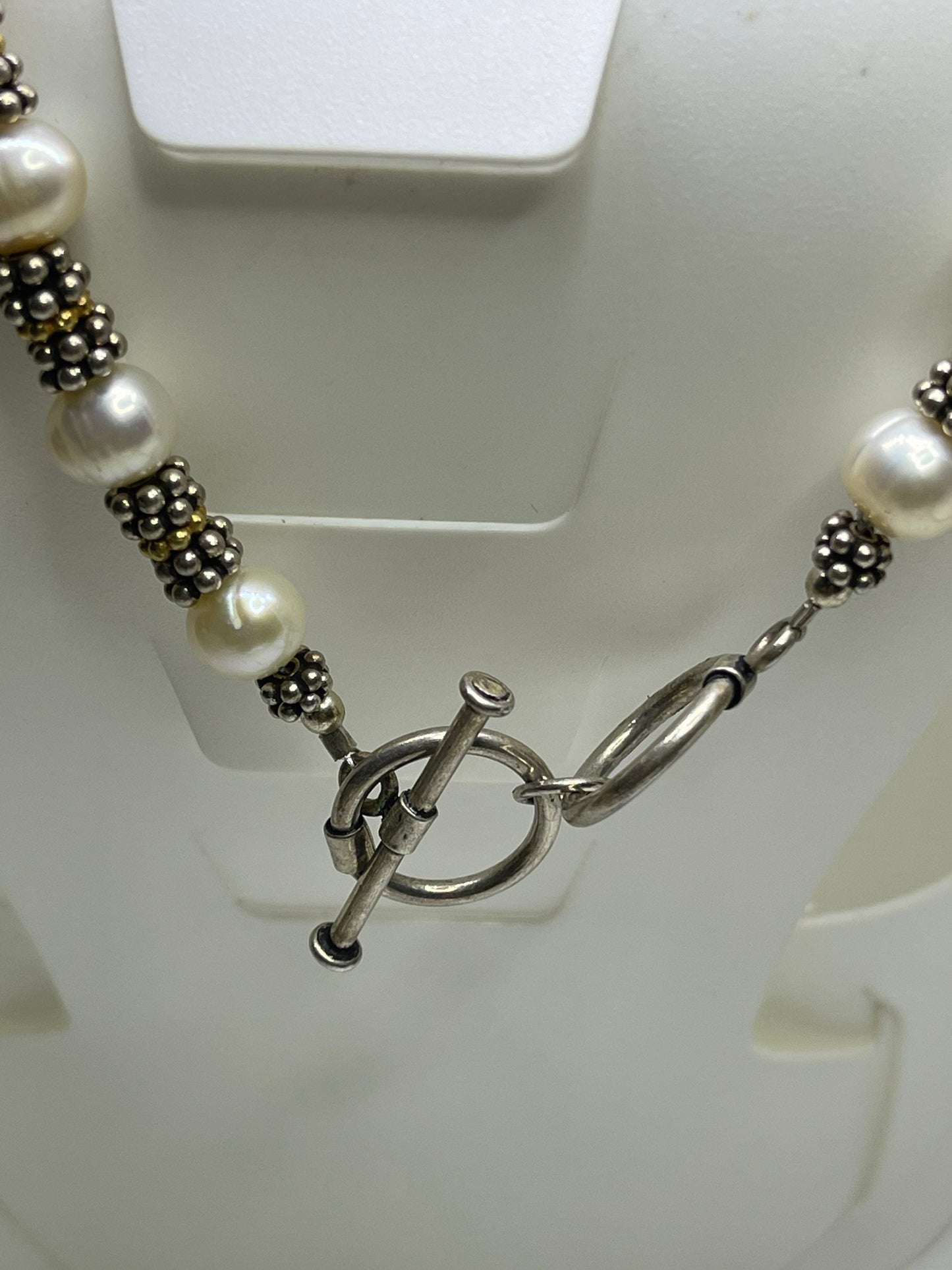 Natural Freshwater Pearl Bali Sterling Silver Bead Handmade Necklace Bracelet & Earring Set