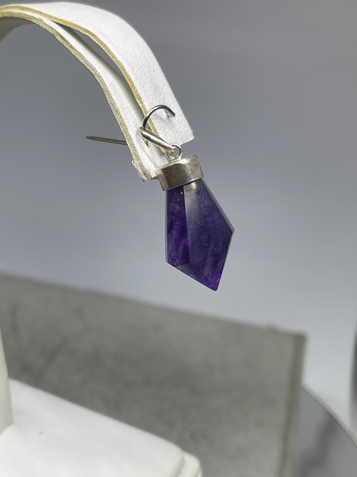 Natural Amethyst Crystal Sterling Silver Pendant