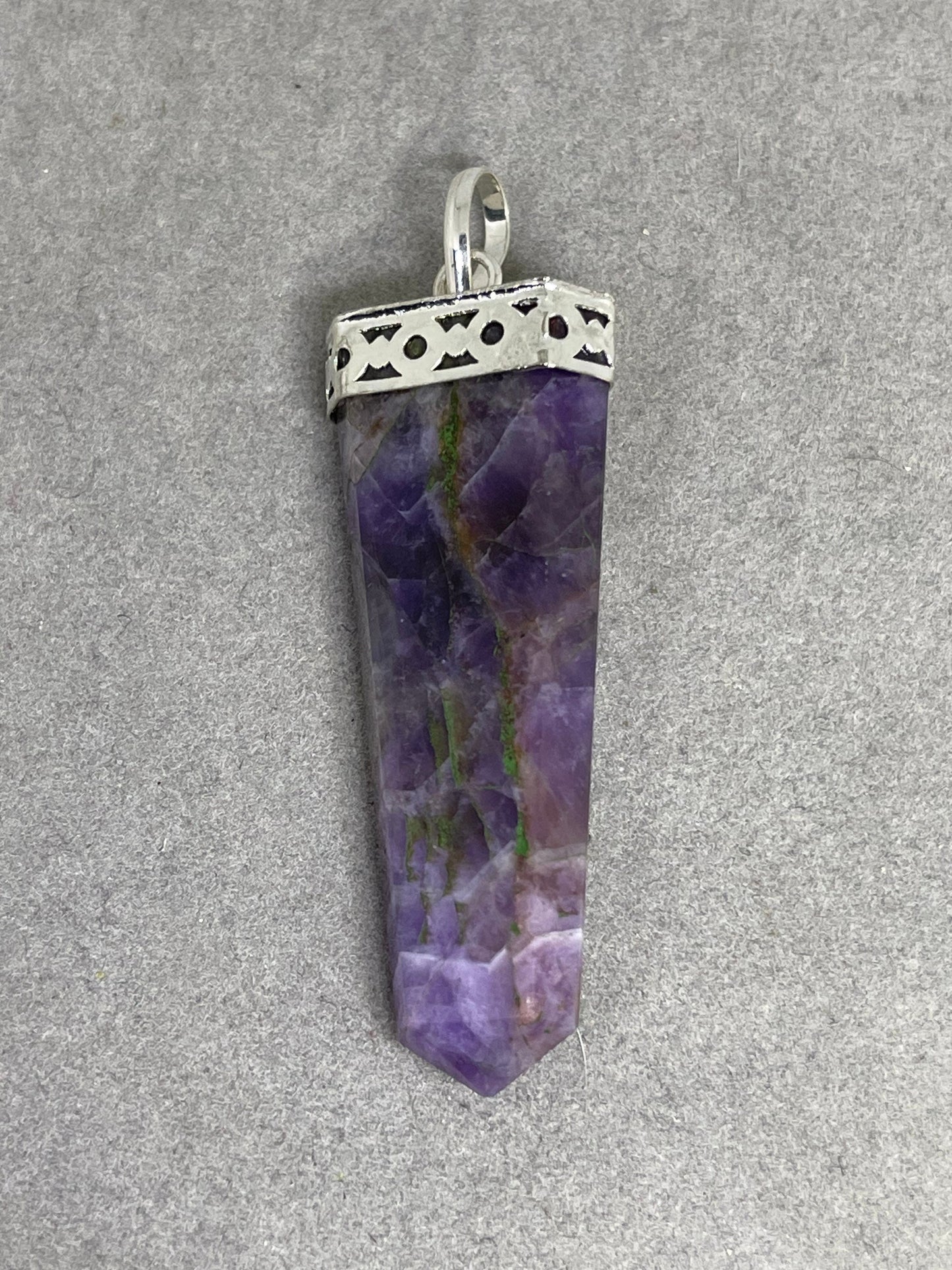 Natural Amethyst & Chakra Gemstone Sterling Silver Pendant