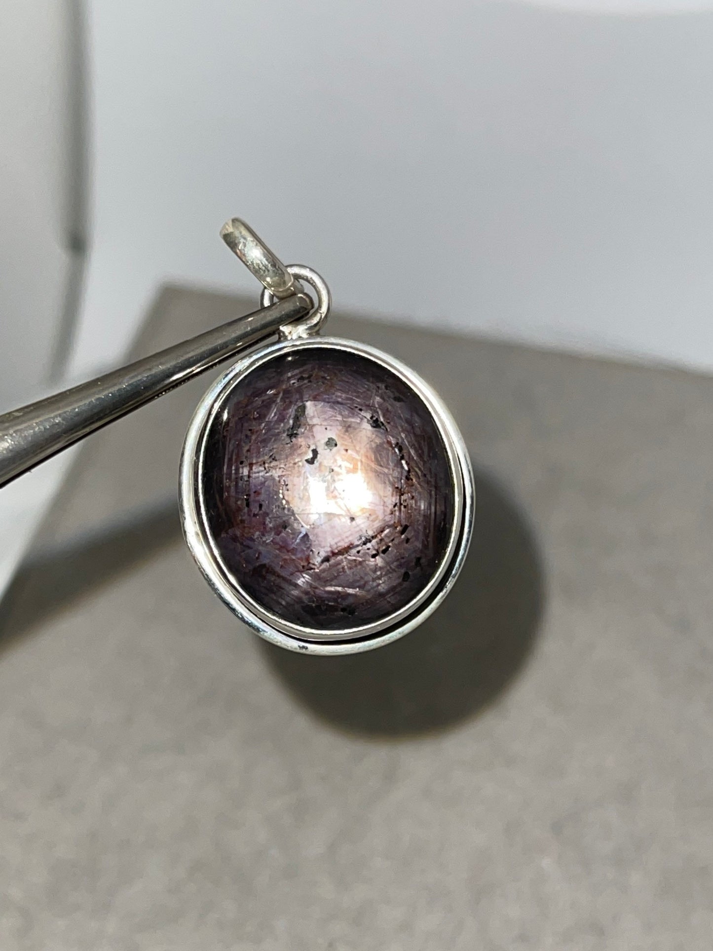 Natural Star Ruby Sterling Silver Pendant