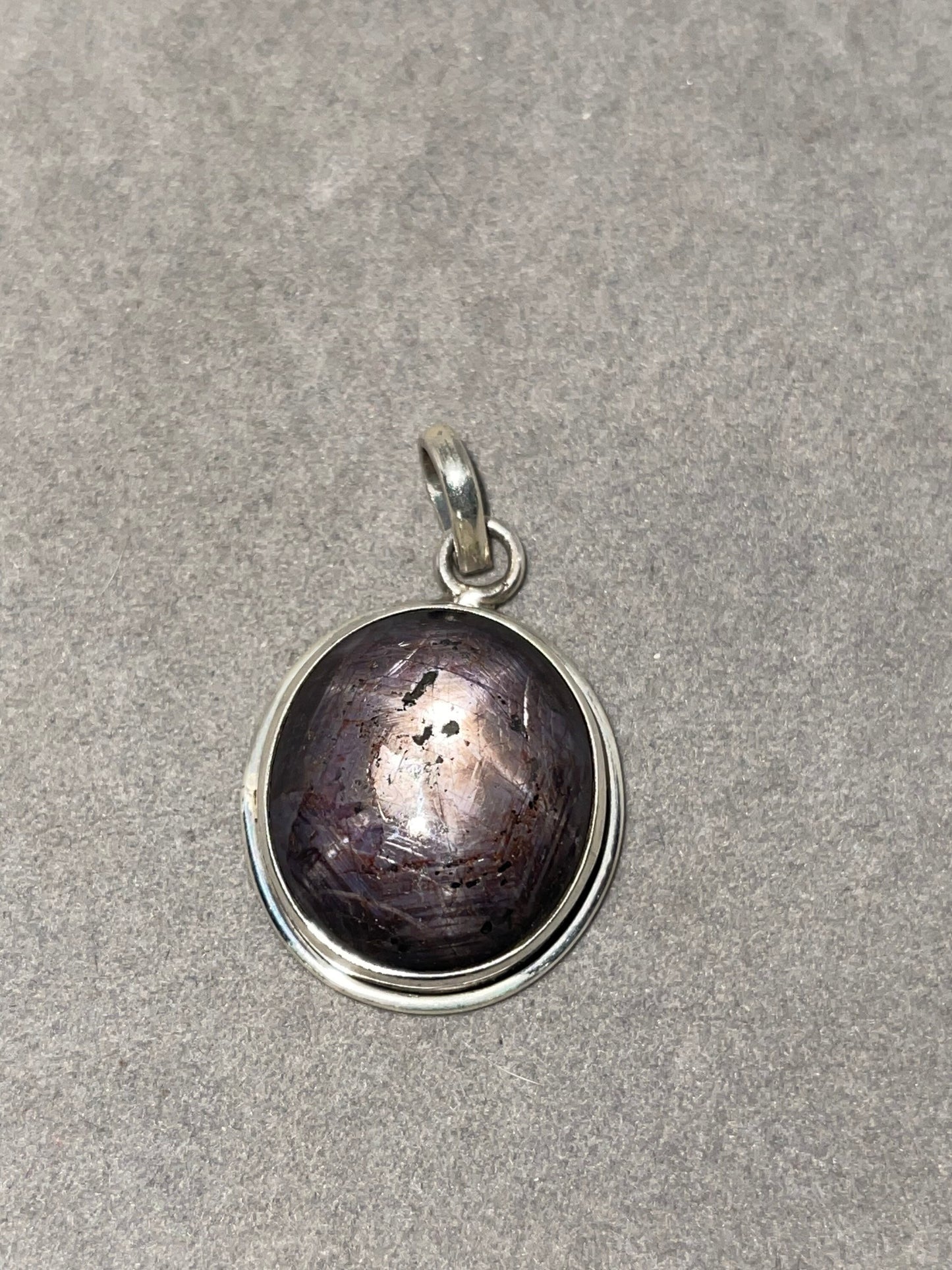 Natural Star Ruby Sterling Silver Pendant