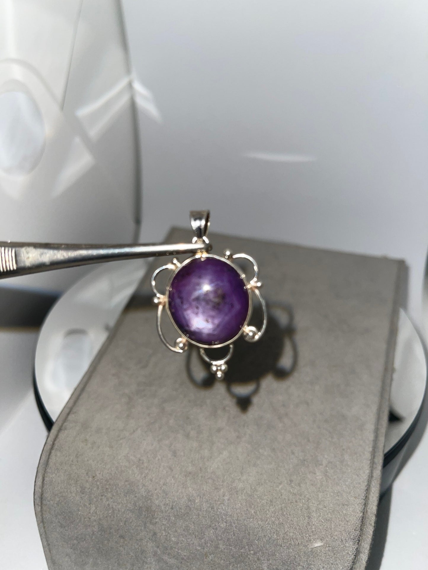 Natural Star Ruby Sterling Silver Pendant